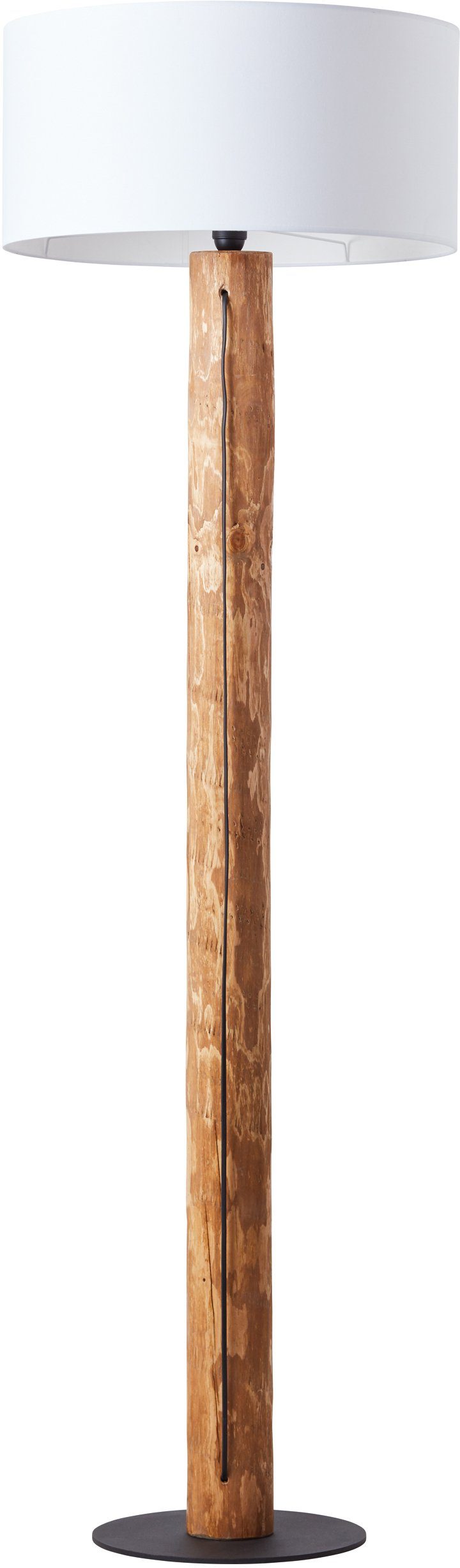 Jimena, cm, ohne H kiefer Stehlampe 164 gebeizt/weiß Stoffschirm, Holz/Textil, 50 cm, E27, Leuchtmittel, Brilliant Ø