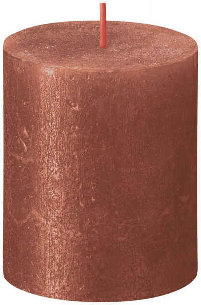 Bolsius LED-Christbaumkerzen Bolsius Stumpenkerze Rustik Shimmer Bernstein 8 cm
