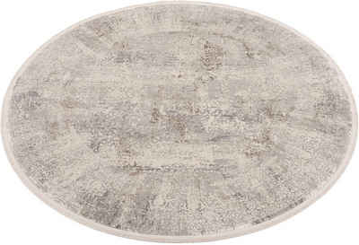 Teppich »BESTSELLER CAVA«, OCI DIE TEPPICHMARKE, rund, Höhe 8 mm, Glanz Viskose, Hoch Tief Struktur, mit Fransen, Wohnzimmer