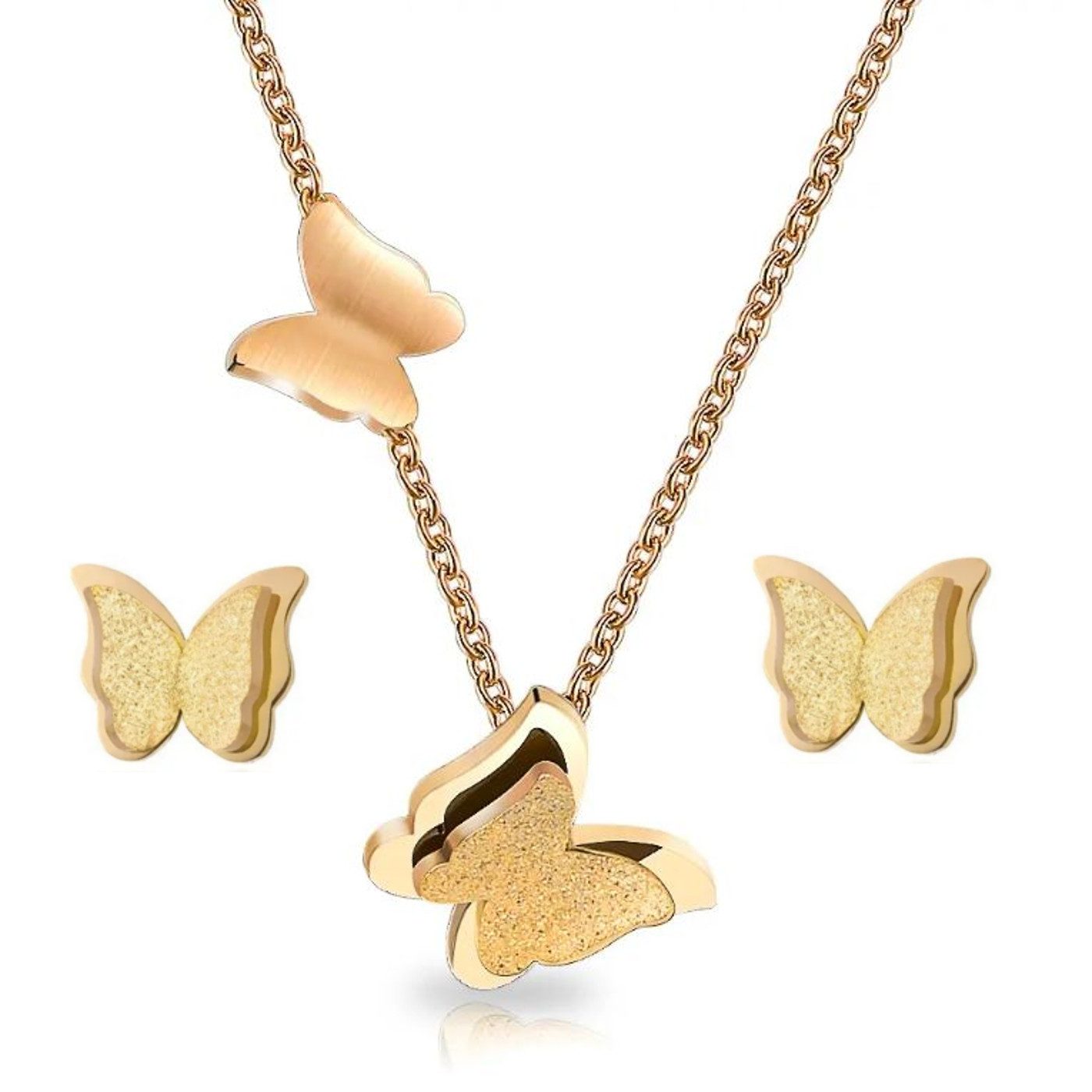 KARMA Schmuckset Damen Edelstahl Schmetterling Kette günstig online kaufen
