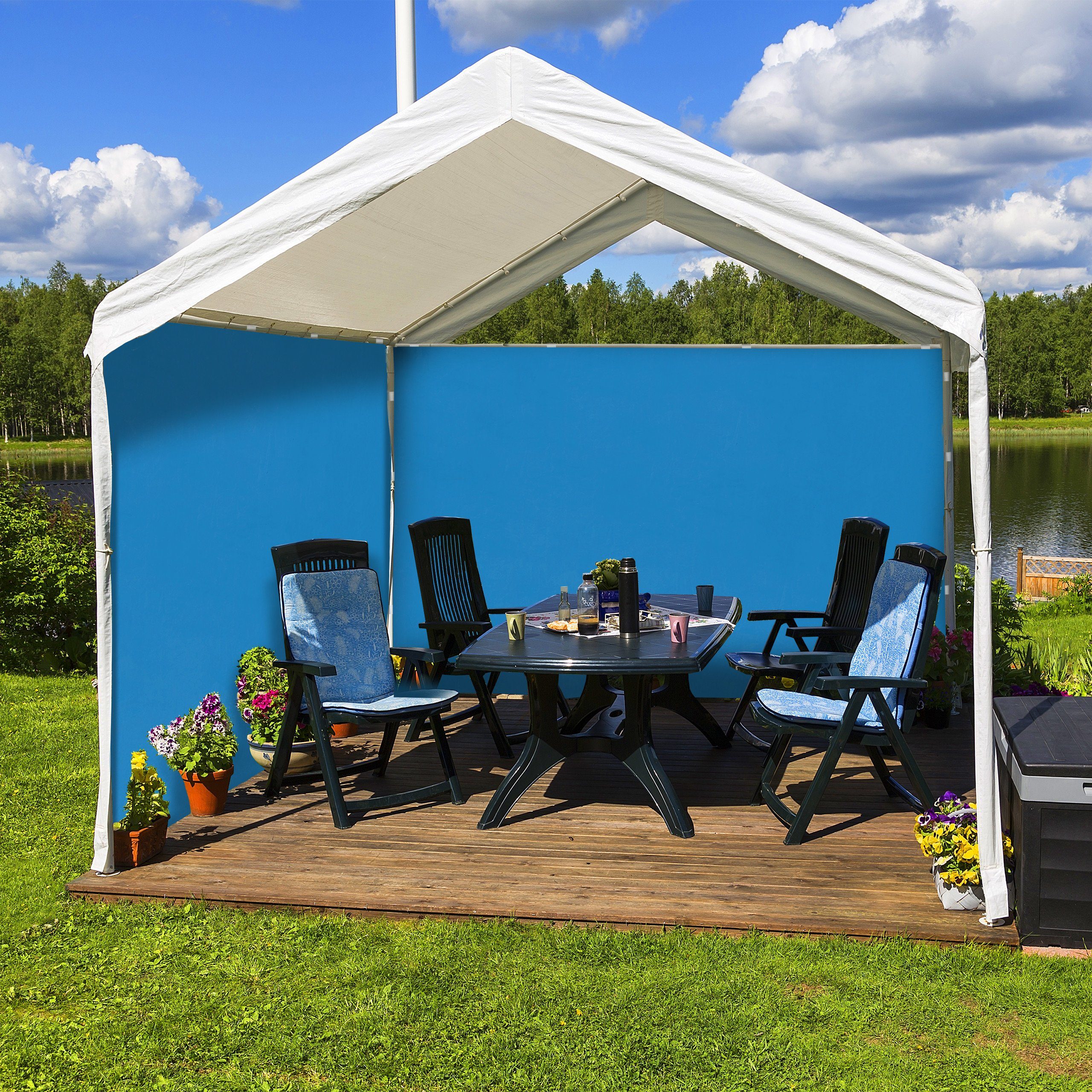 relaxdays Pavillon Blaue Pavillon Seitenteile 2er günstig online kaufen
