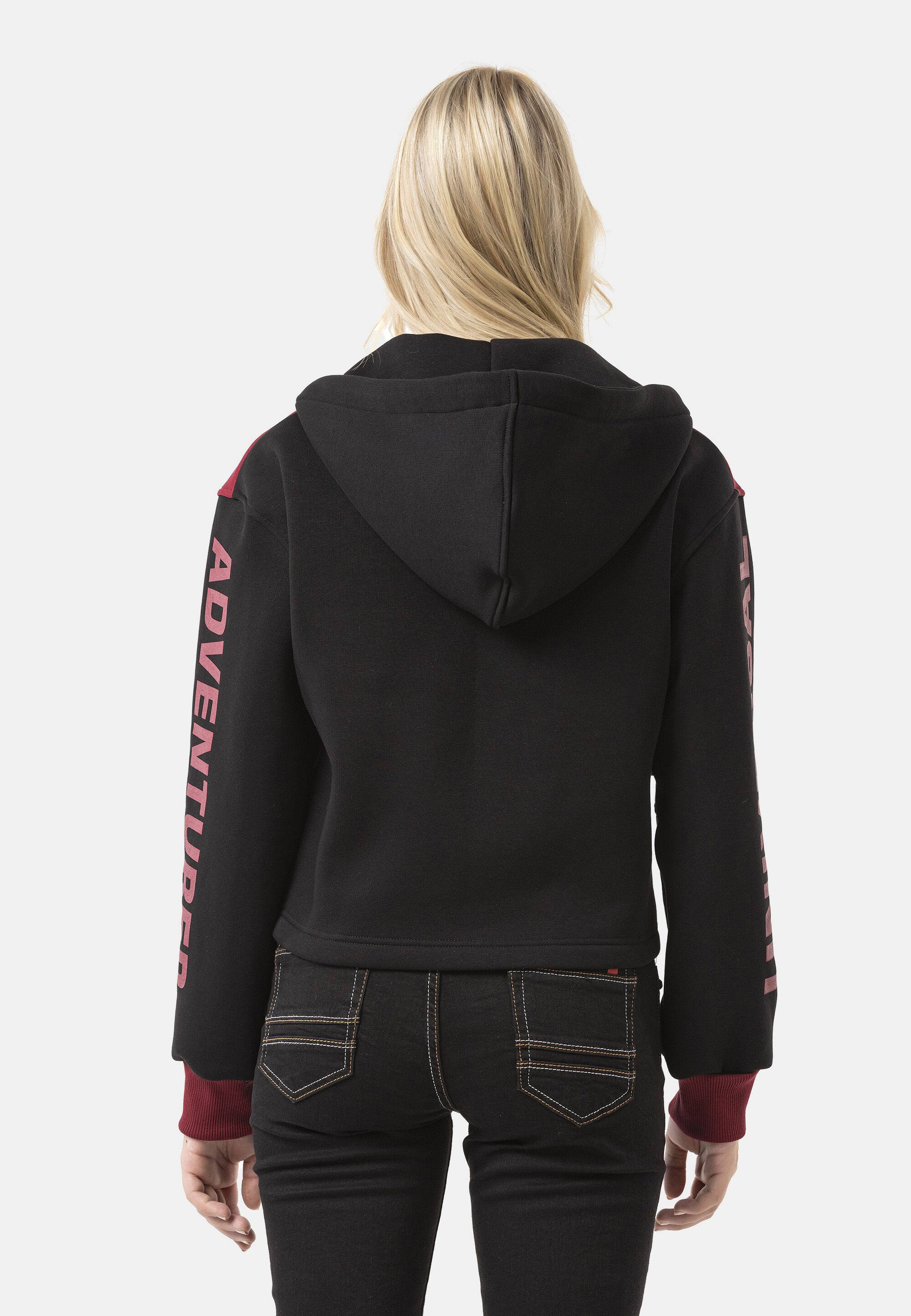 Cipo & Baxx Sweatjacke Sweatjacke (1-tlg) Kapuze mit Kordelzug