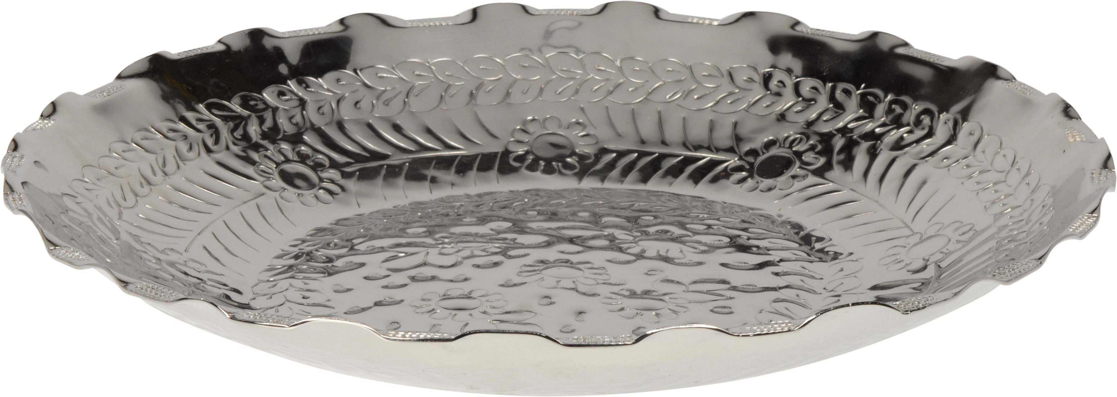 Koopman Obstschale Schale Metall Ø 47 cm – Hochglanzpoliert, stilvolle Tischdekoration, Metall