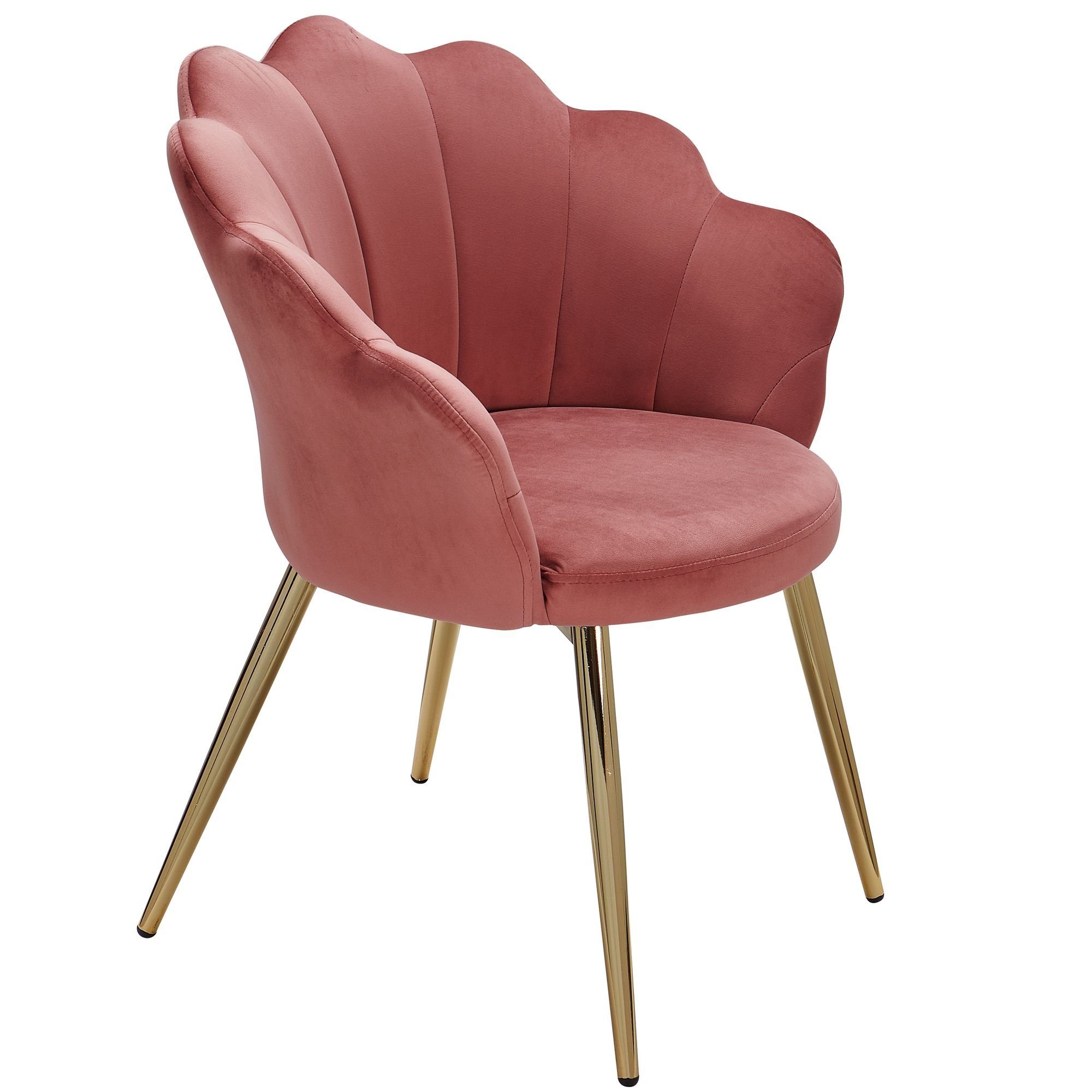 Esszimmerstuhl Küchenstuhl TULIP - Modernes Design - Samtbezug & Metallbeine
