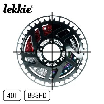 Lekkie Fahrradkurbel Kettenblatt und Motor Hülle Set PRO für Bafang BBSHD Schwarz-Slick