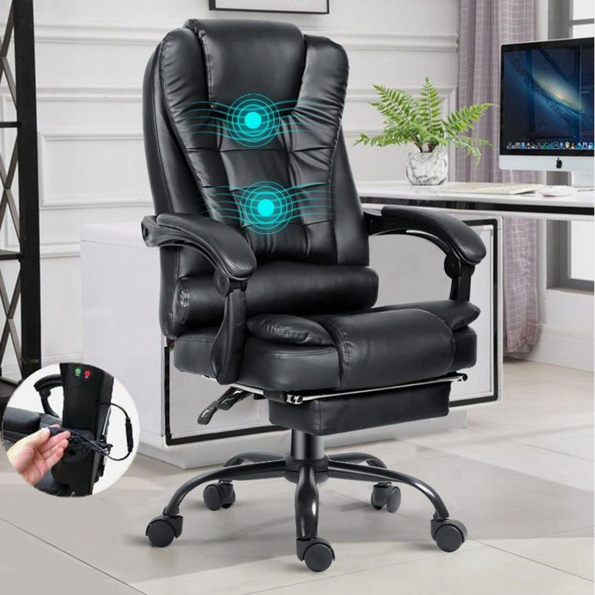 oyajia Bürostuhl Ergonomischer Bürostuhl Massage Chefsessel günstig online kaufen