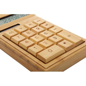 Bolwins Taschenrechner Q87C Solar Taschenrechner Recher Bürorechner Tischrechner Bambus Holz