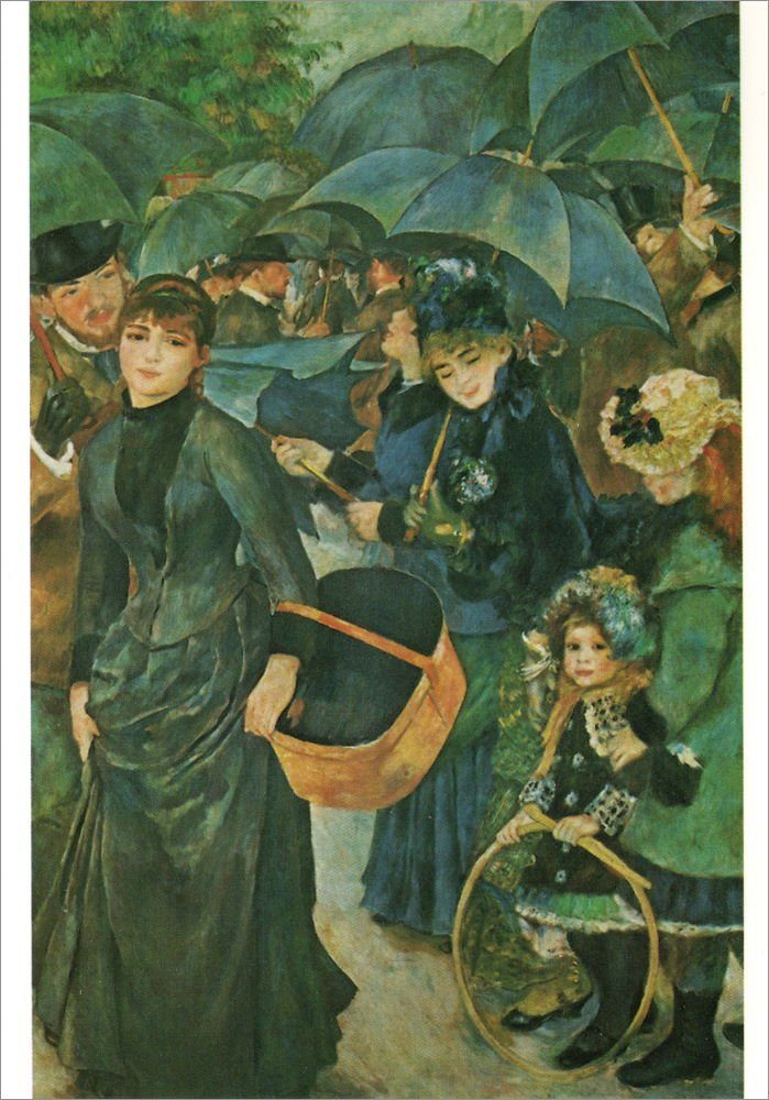 Postkarte Kunstkarte Pierre Auguste Renoir "Die Regenschirme"