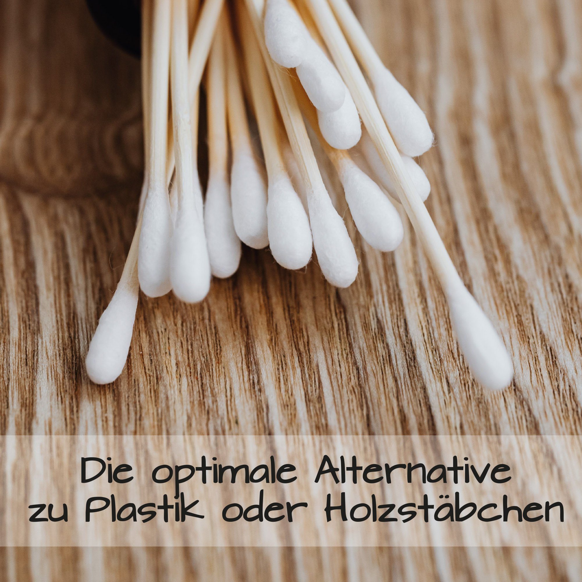 Bestlivings Wattestäbchenspender Bambus, (200-tlg., 1 x 200 Stück), umweltfreundlich, vegan, 100% plastikfrei