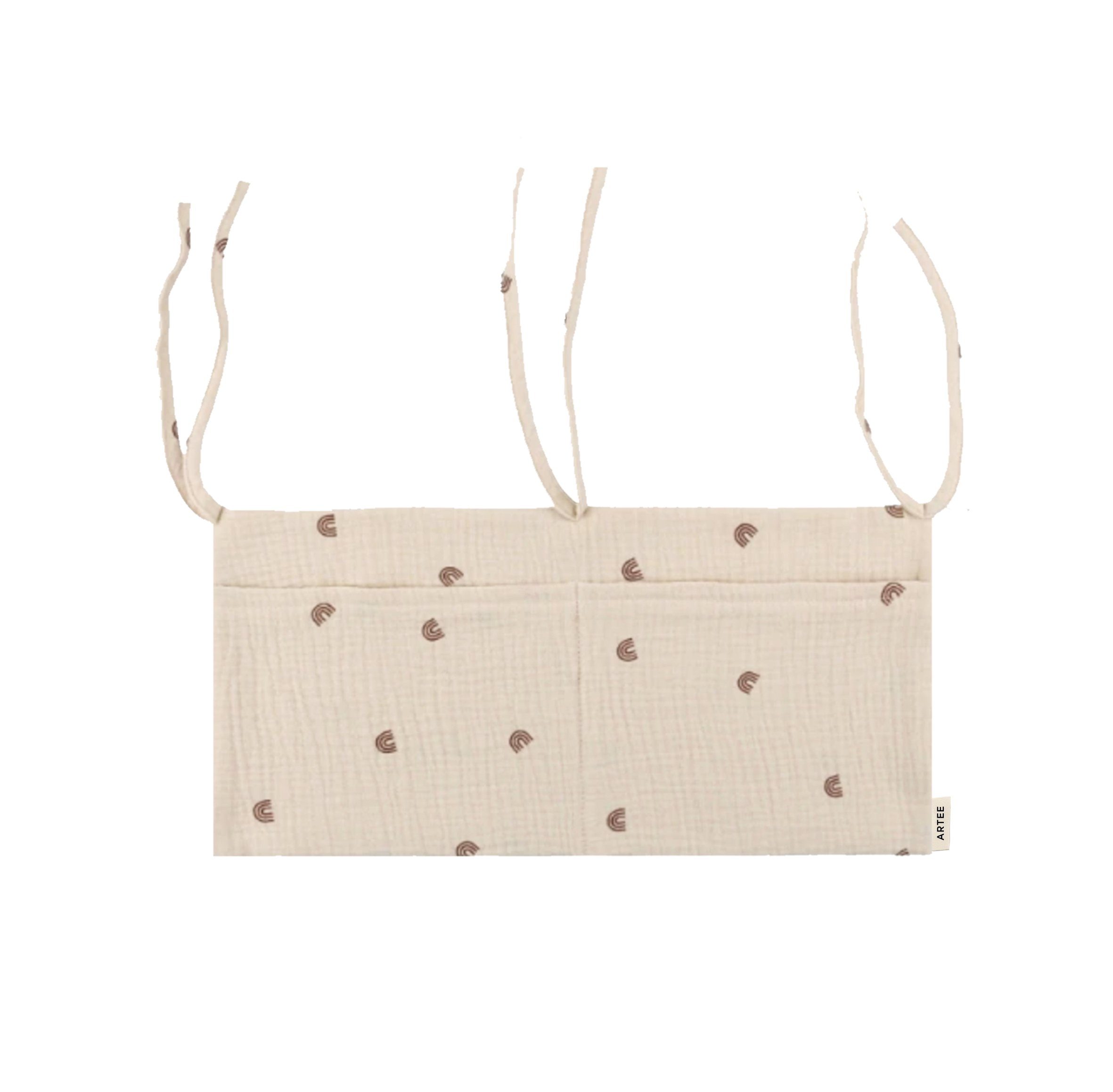Artee Bettnestchen Babybett Organizer Taschen Aufbewahrung aus Musselin