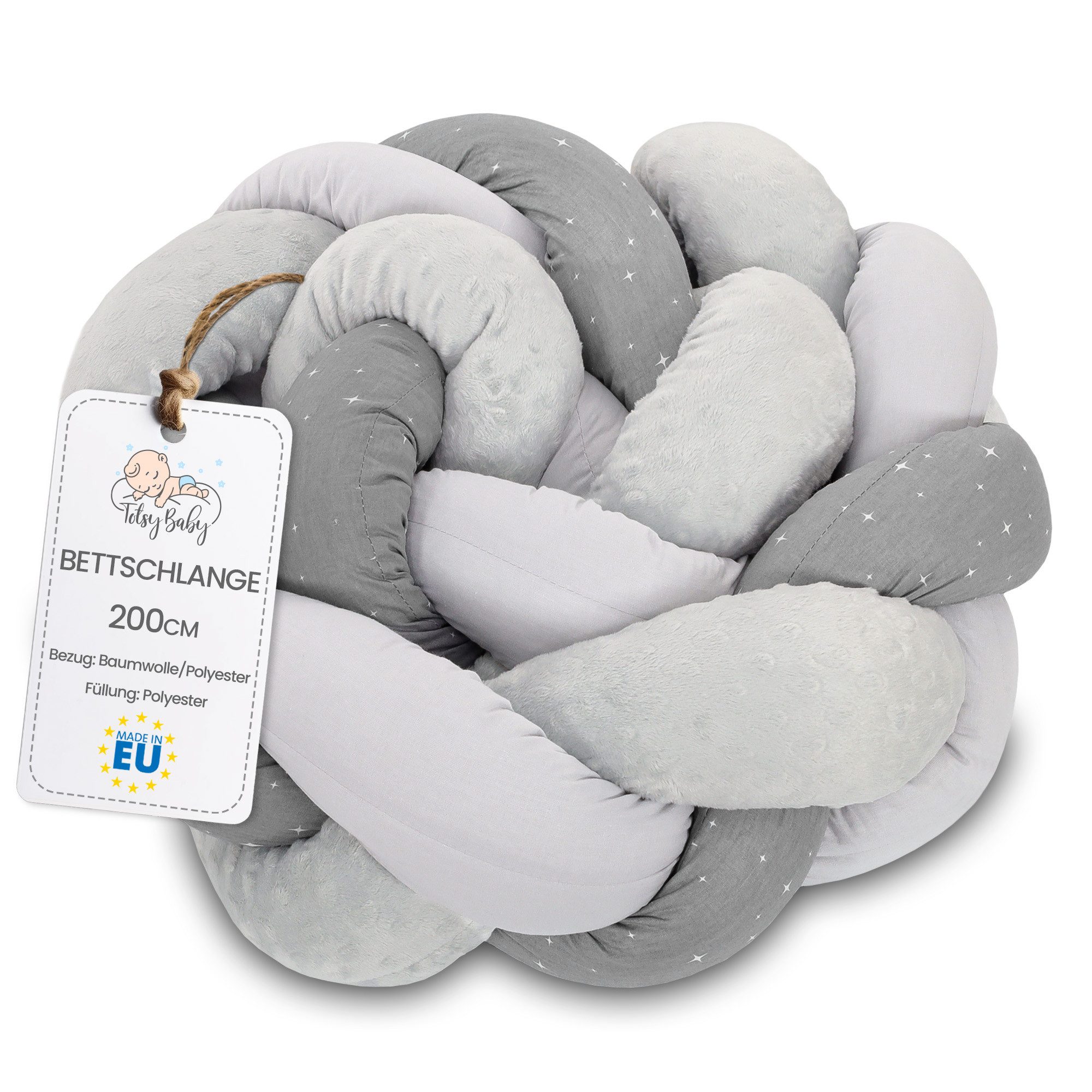 Totsy Baby Bettnestchen Bettnestchen - Bettschlange - Bettumrandung fürs Babybett
