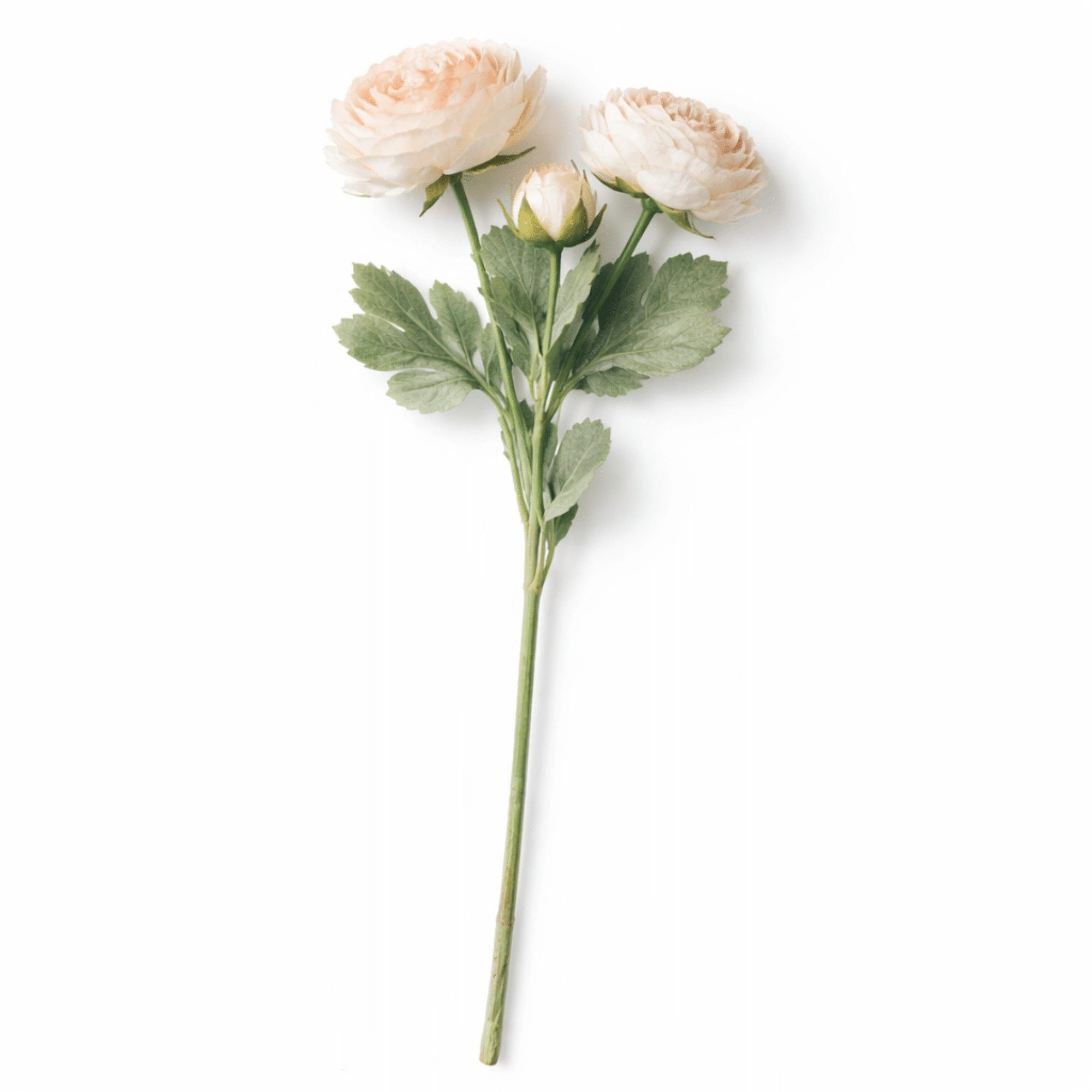 Kunstblume Künstliche Ranunkel Apricot wie echt - Kunstblume 3 Blüten Deko, Layba