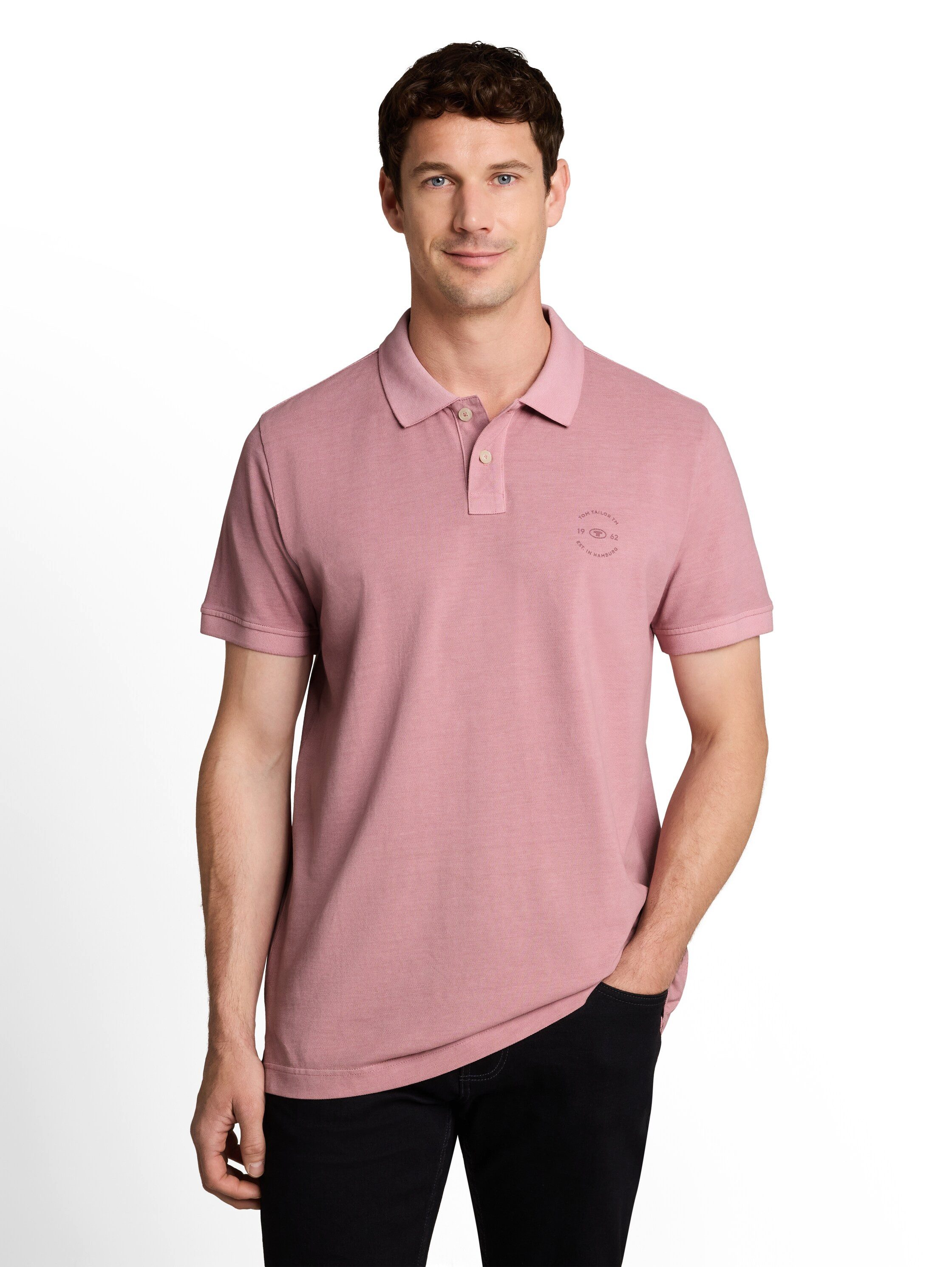 TOM TAILOR Poloshirt Sommershirt mit kleinem Logo-Print