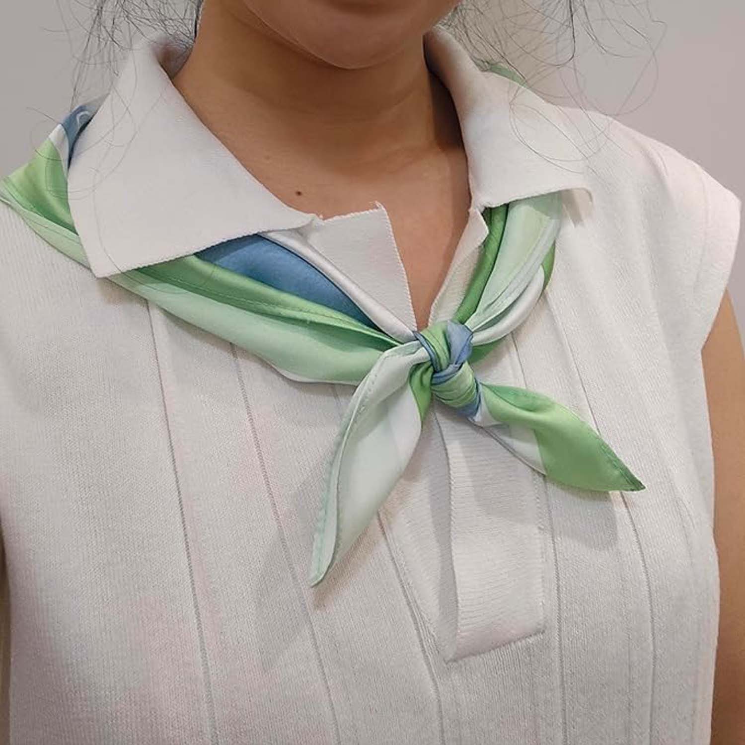 Zaewry Seidentuch Stirnband Quadratischer Haar-Bandanas-Schal für Damen – Bild 4 von 5