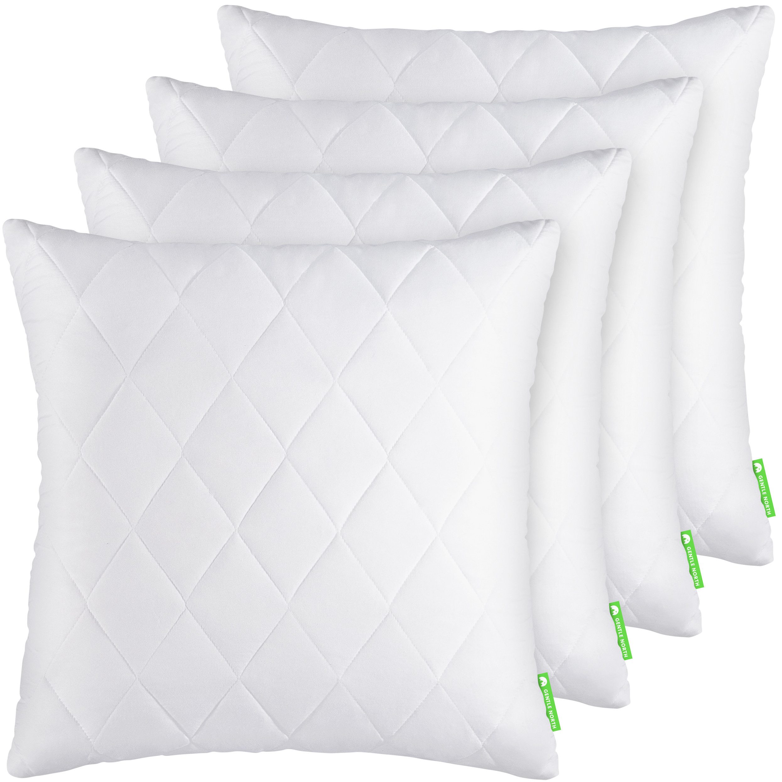Gentle North Microfaserkissen 4er Set Подушки Komfort - in vielen Größen - optimaler Schlaf, Füllung: 100% Polyester, Seitschläfer, Seitenschläfer, Rückenschläfer, Comfort, 4-tlg., Reißverschluss für Füllung - waschbar - allergikerfreundlich