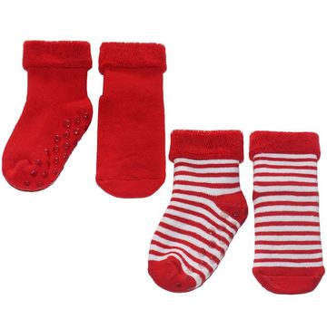 WERI SPEZIALS Strumpfhersteller GmbH ABS-Socken Baby ABS-Socken 2-er Pack >>Warme Füßchen: Ringel<< weiche Baumwolle (Set) 2er-Pack