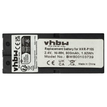 vhbw kompatibel mit Panasonic KX-TG5767, KXTG5771, KX-TG5771, KXTG5771S, Akku NiMH 800 mAh (2,4 V)