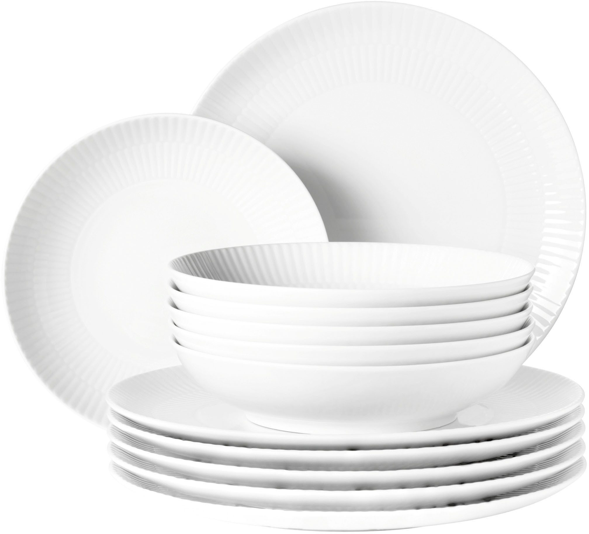 Seltmann Weiden Tafelservice Teller Set, Geschirr-Set, 12 Teile, Amina (12-tlg), 6 Personen, Porzellan, Geschirr-Set, Teller, Made in Germany, 12 Teile, für 6 Personen