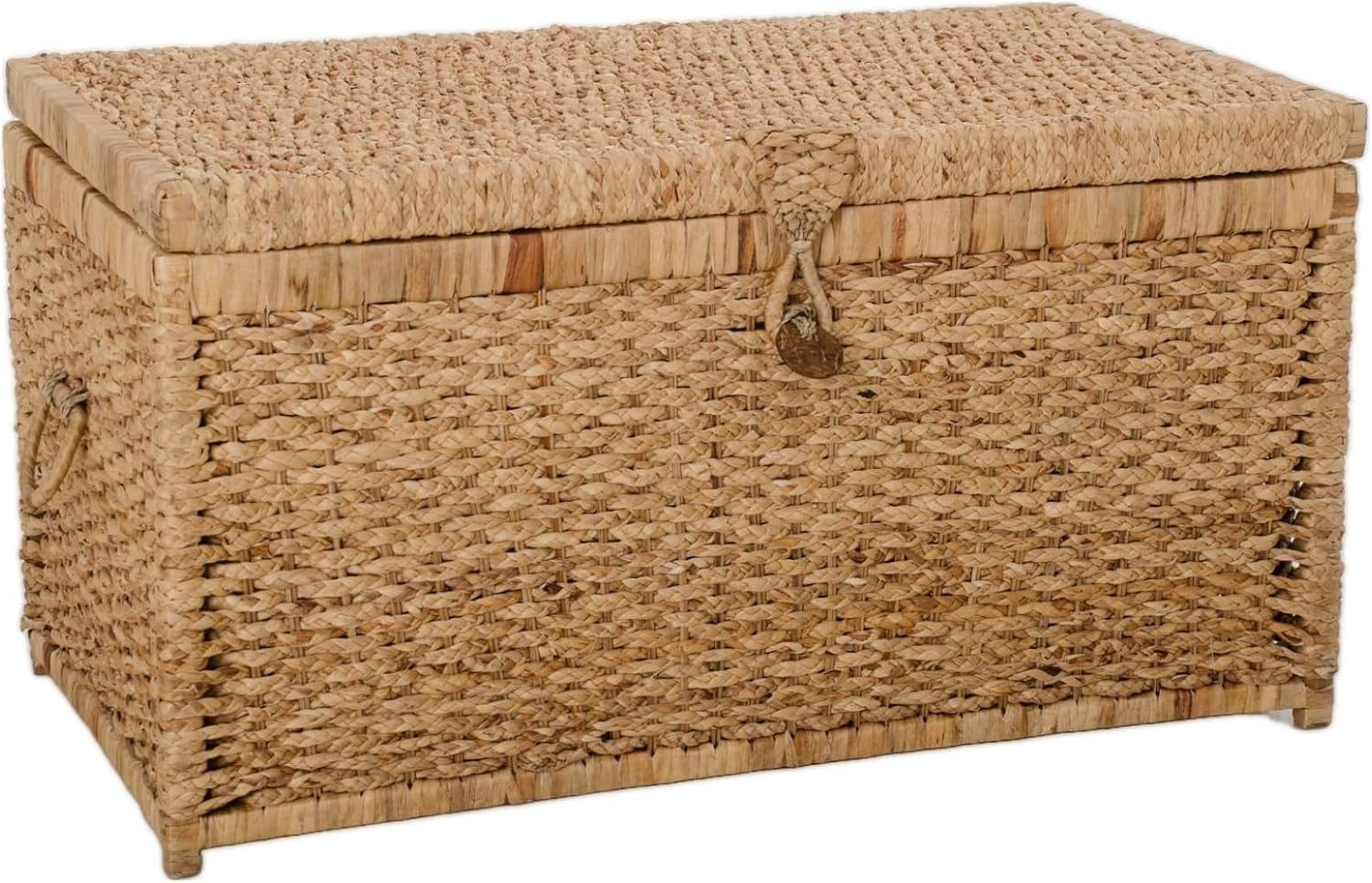 VIVANNO Wäschetruhe Wasserhyazinthe LEA Rechteckig - Natur Geflochten (1 St günstig online kaufen