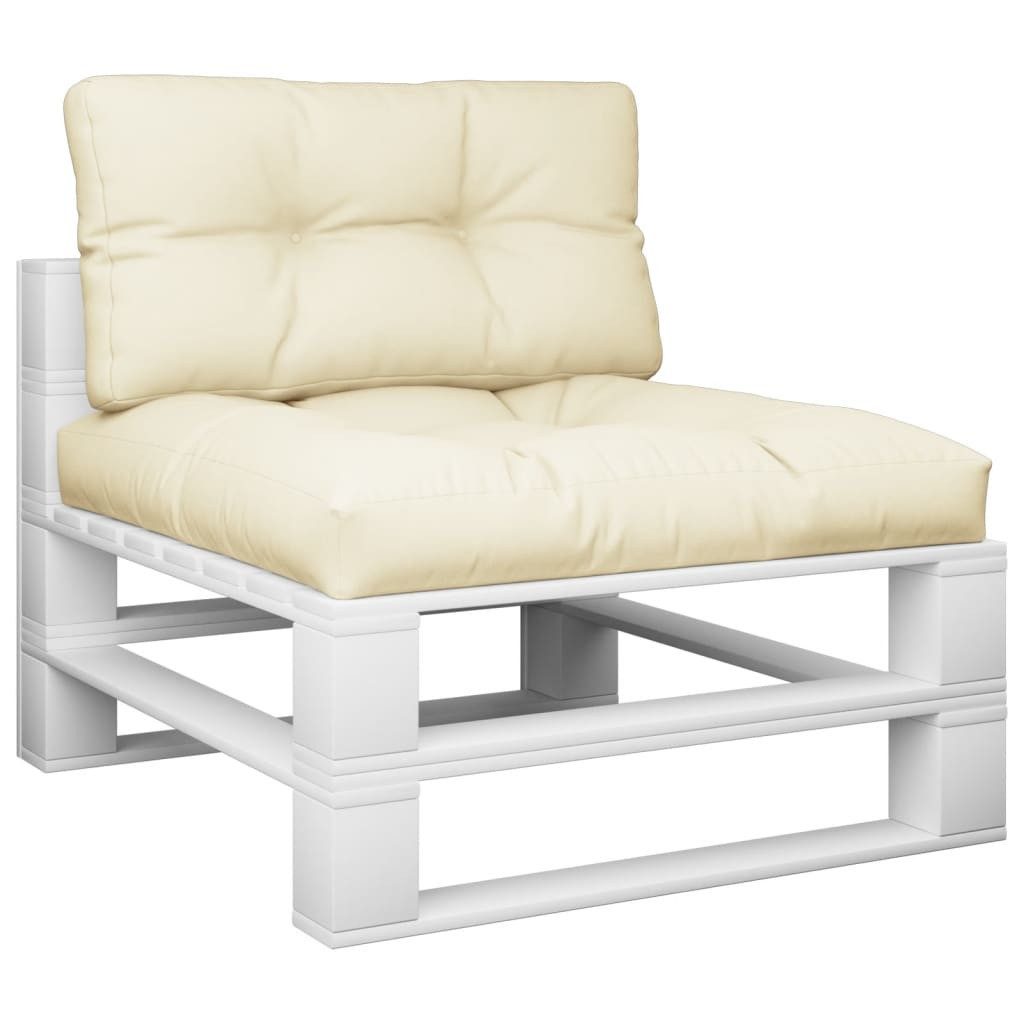 vidaXL Sitzauflage Palettenkissen 2-tlg. Creme Stoff, günstig online kaufen
