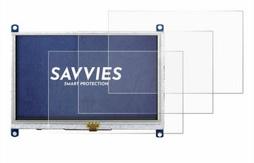Savvies Schutzfolie für Raspberry Pi Touchscreen 5", Displayschutzfolie, 6 Stück, Folie klar