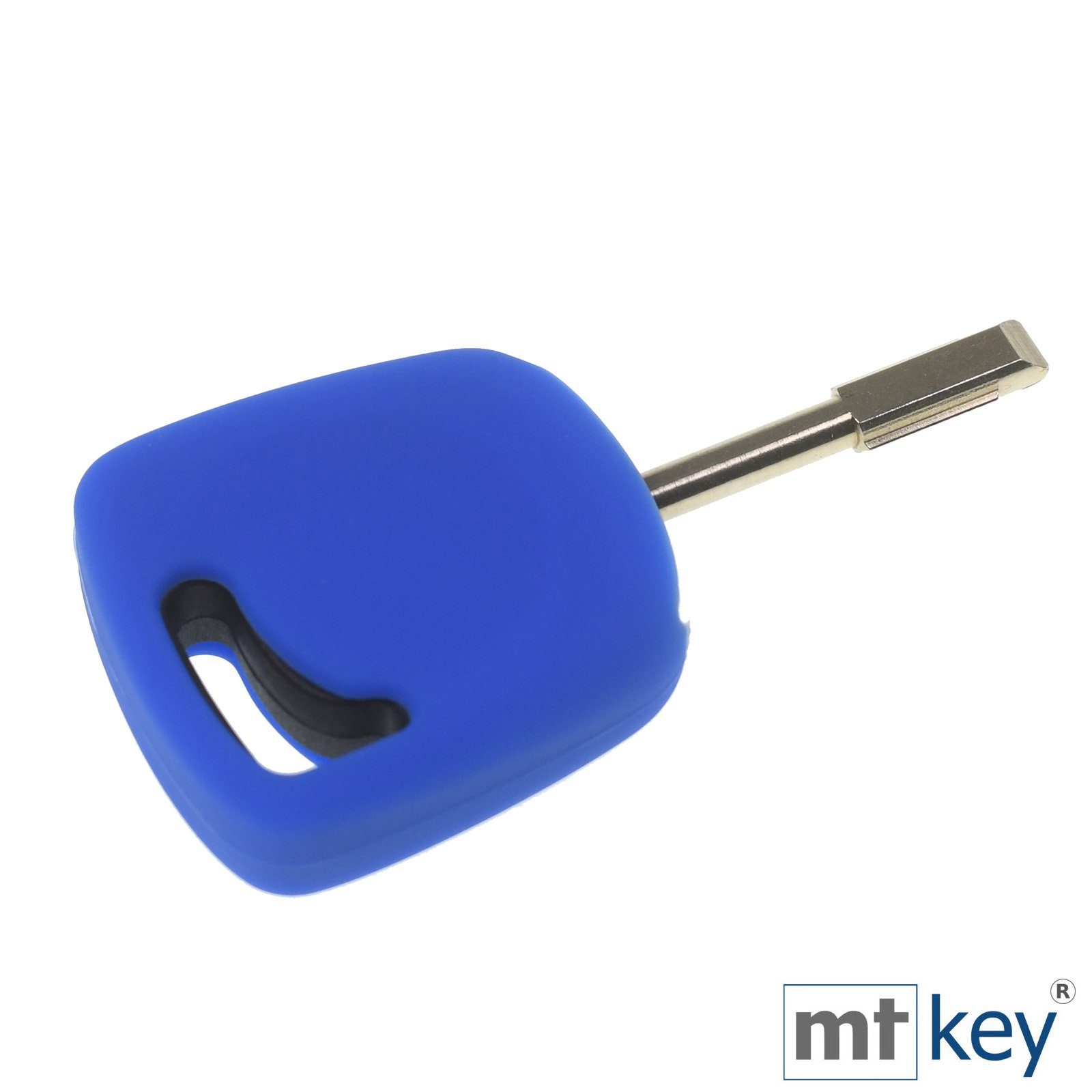 Softcase mt-key Schlüsseltasche Escort für Ford KA Autoschlüssel Mondeo Startschlüssel Schutzhülle Focus Blau, Fiesta Transit Tourneo Silikon