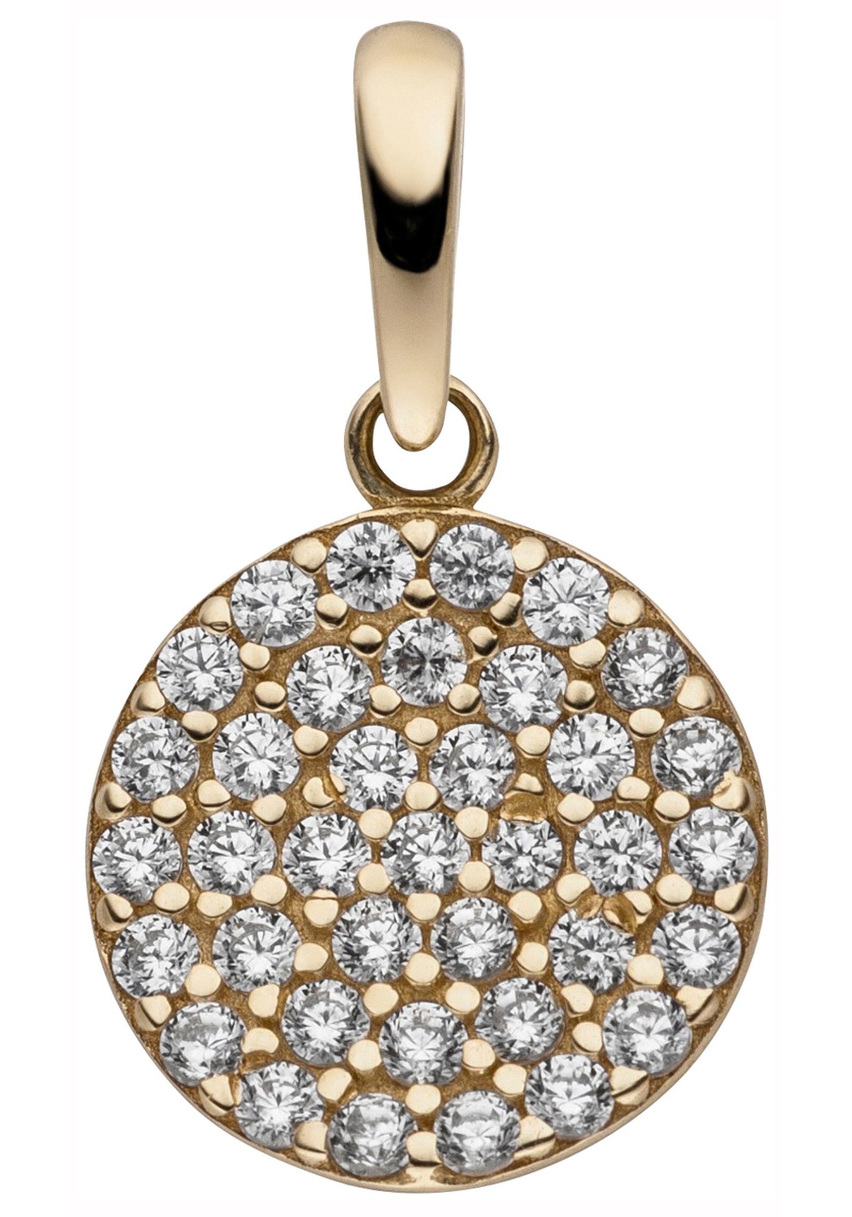 Kettenanhänger Anhänger 8 mm mit 37 Zirkonia
