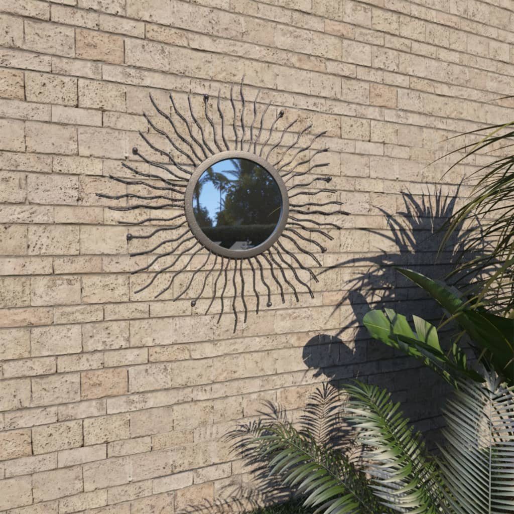 Garten-Sonnenform 60 cm Schwarz furnicato Wandspiegel