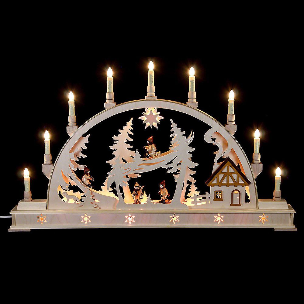 Manufaktur Holger Seidel Schwibbogen Schwibbogen Winterkinder (78x45cm) von Manufaktur Seidel