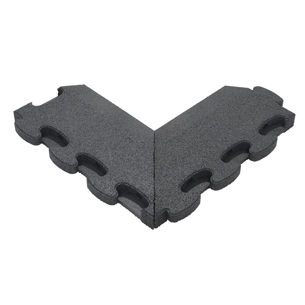 Gum-Tech Bodenschutzmatte Negatives Eckstück Abgeschrägt für Fallschutzplatten, Geeignet für Gum-Tech Fallschutzplatte „Puzzle mat 3D“