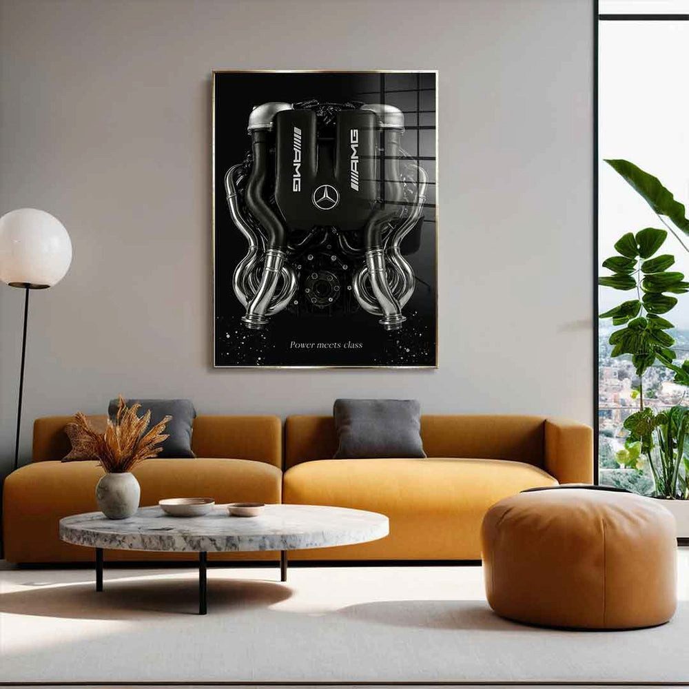 DOTCOMCANVAS® Acrylglasbild Mercedes V8 Engine - Acrylglas, Acrylglasbild Mercedes V8 engine Wandbild Kunstdruck