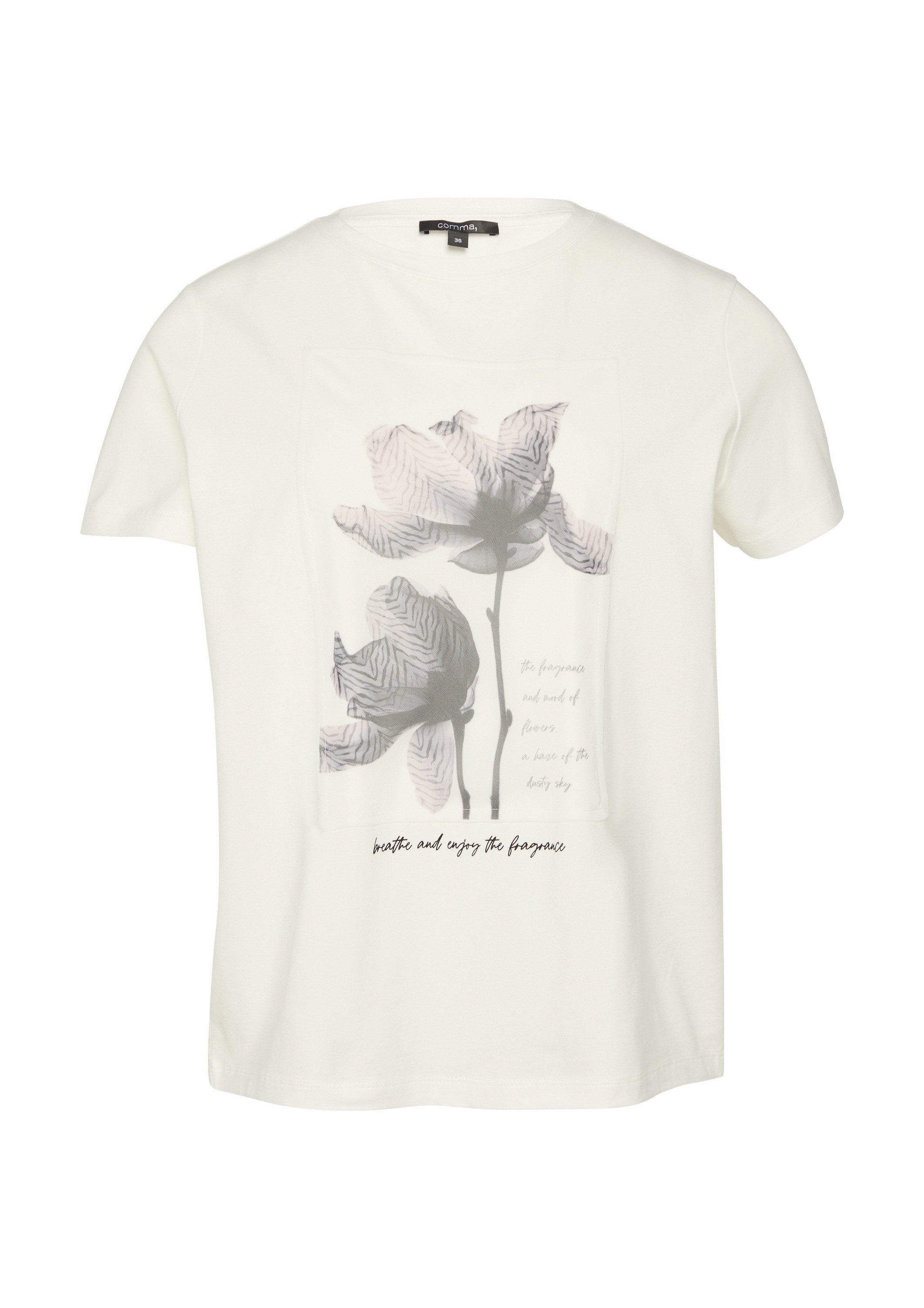 comma Kurzarmshirt T-Shirt T-Shirt mit Artwork günstig online kaufen