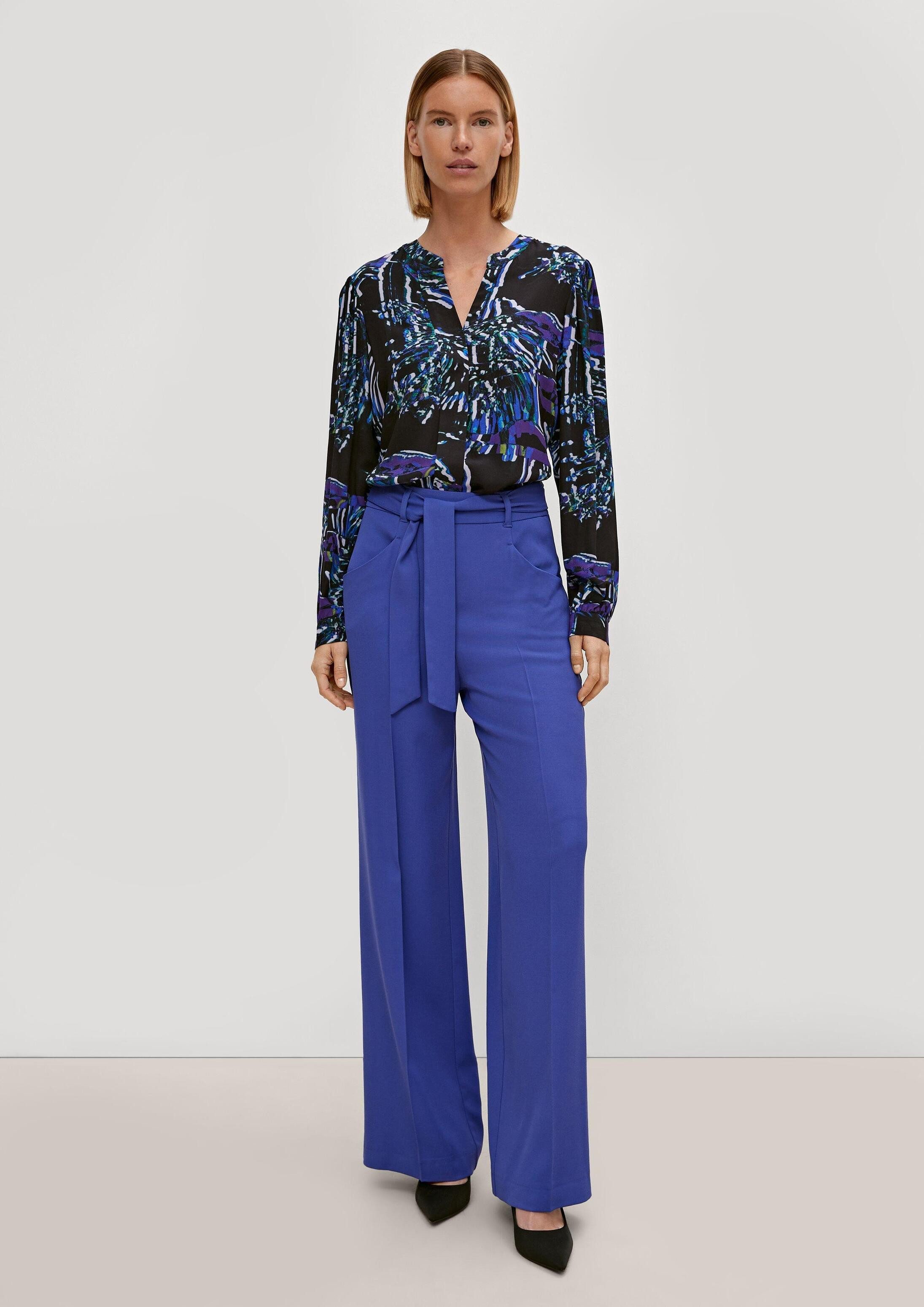 comma Chinos Hose Loose: Hose mit Bindegürtel