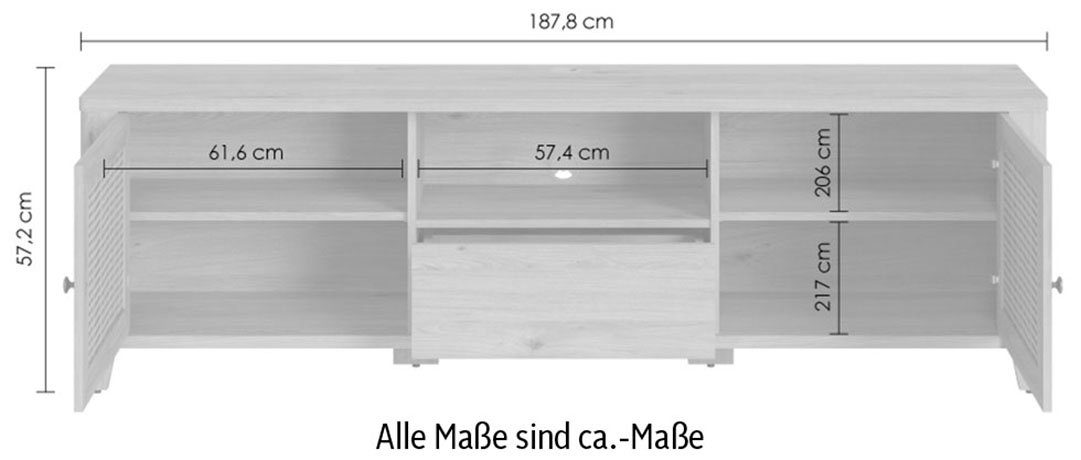 INOSIGN Lowboard CESTINO, Breite ca. 188 cm