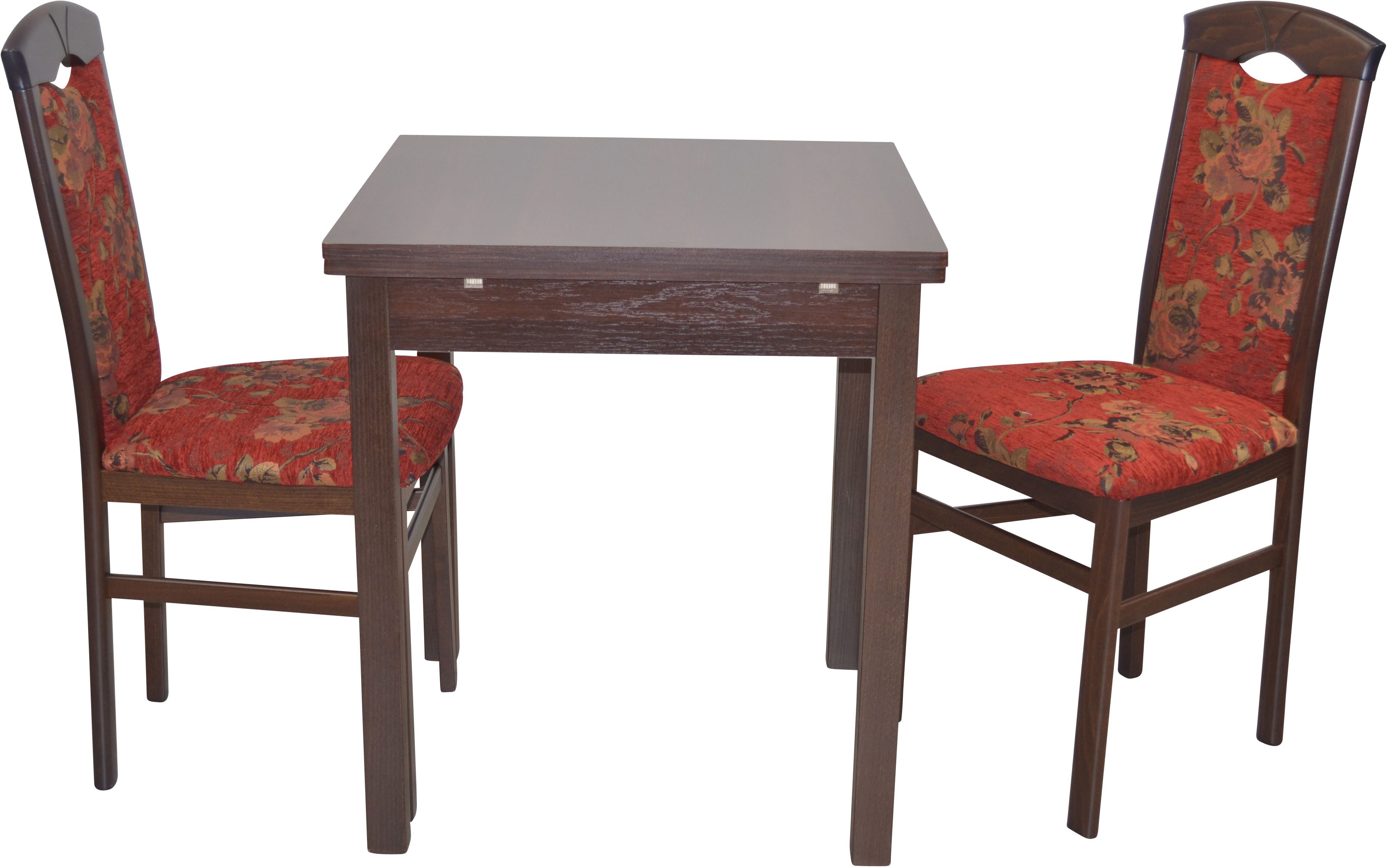 rot | rot | Nussbaum-Dekor | Korpus: nussbaumfarben