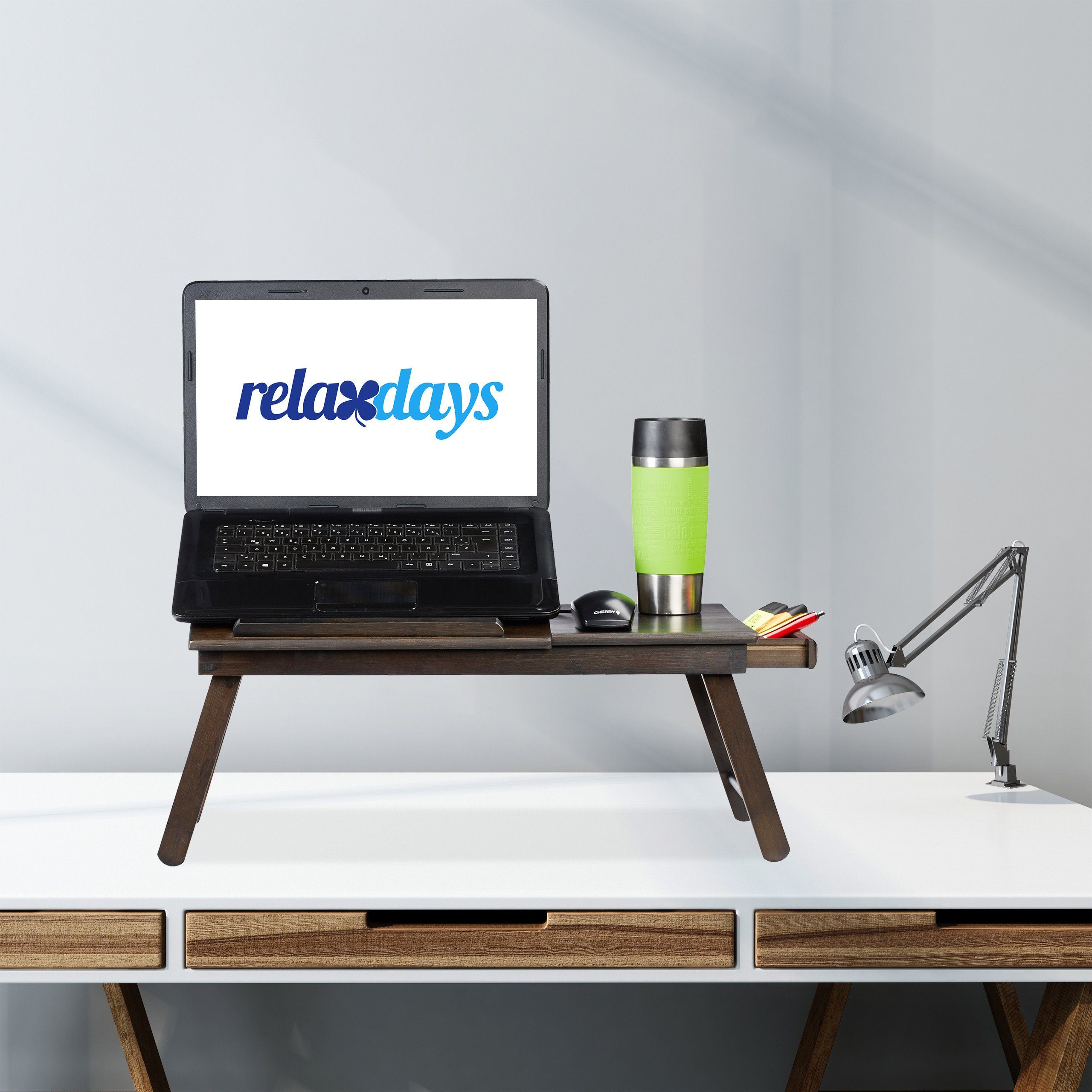 relaxdays Laptoptisch klappbar dunkelbrau günstig online kaufen