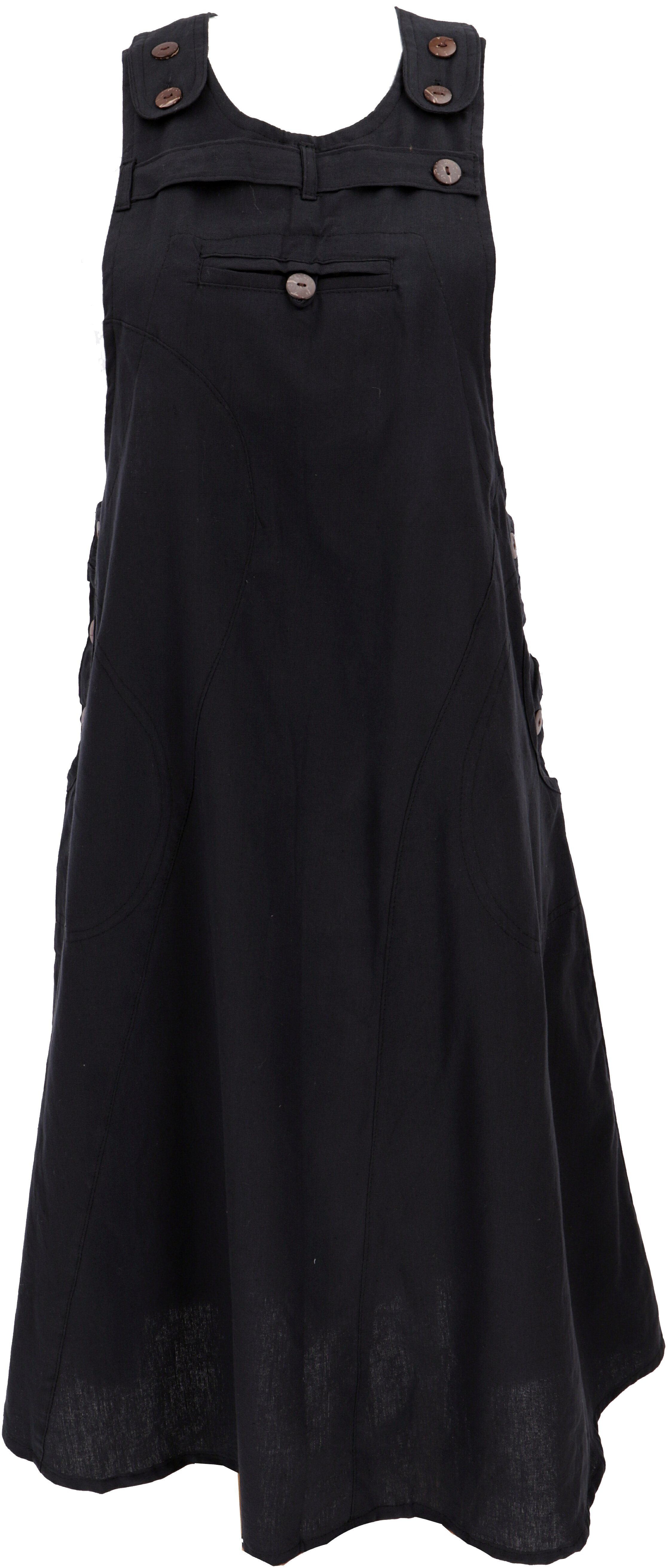 Guru-Shop Minirock Latzrock, Trägerkleid, Hippierock - schwarz alternative Bekleidung