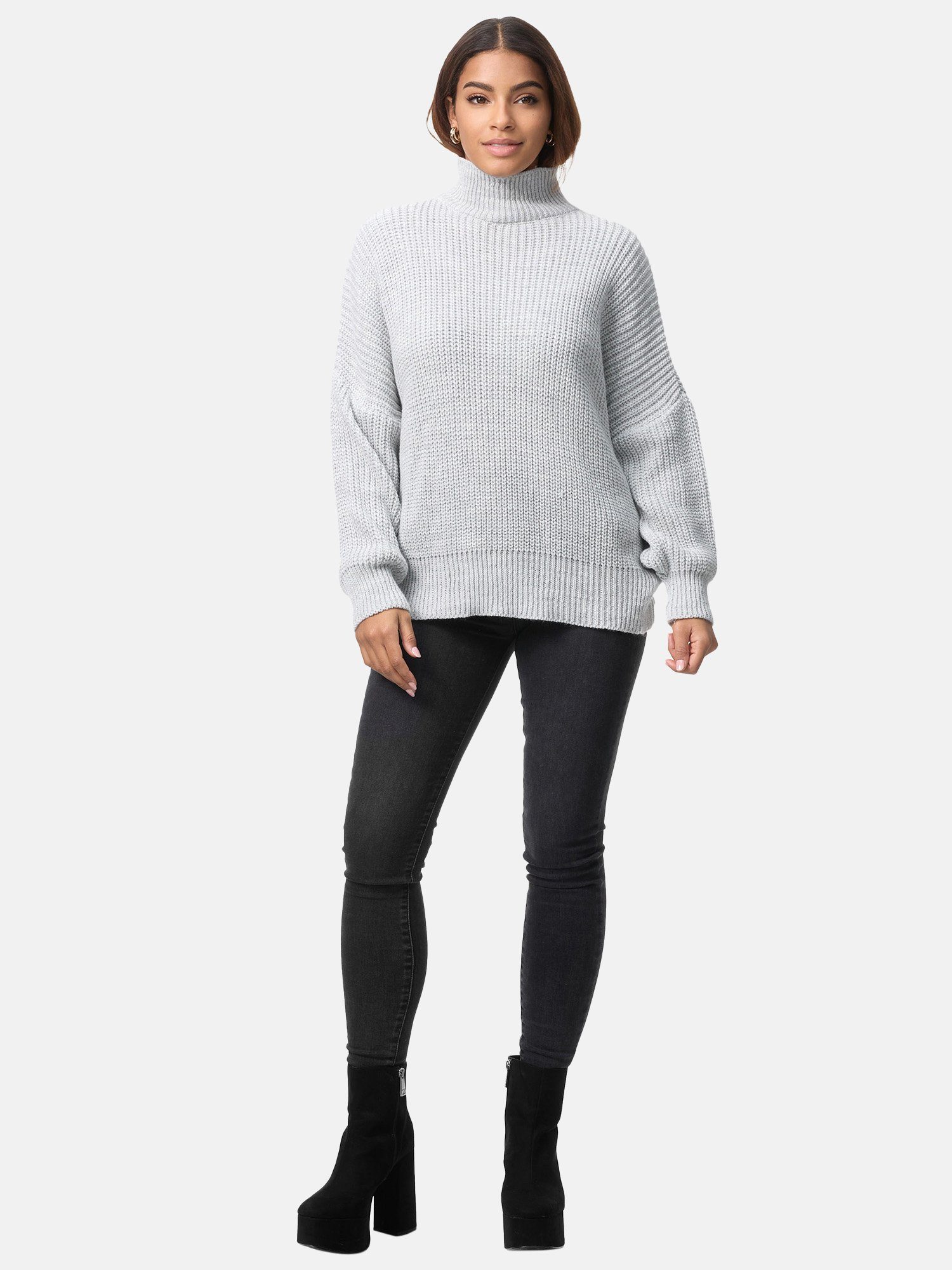 Elara Strickpullover Elara Damen Strickpullover Hoherkragen günstig online kaufen