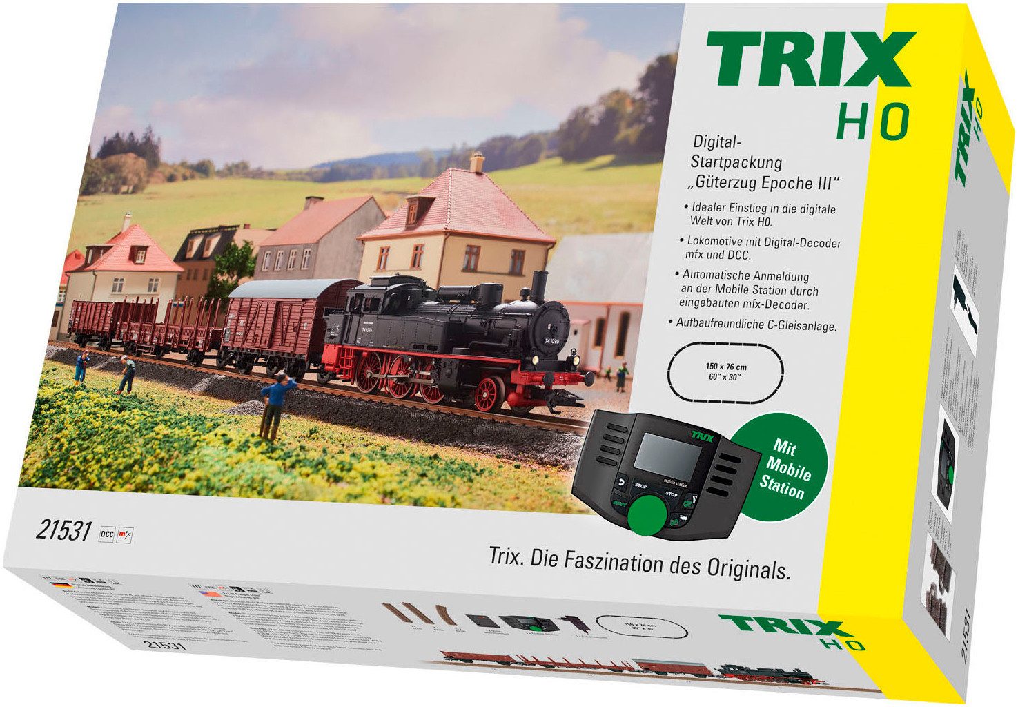 TRIX Modelleisenbahn-Set Trix Digital-Startpackung Güterzug Epoche III - T21531, Spur H0, Made in Europe