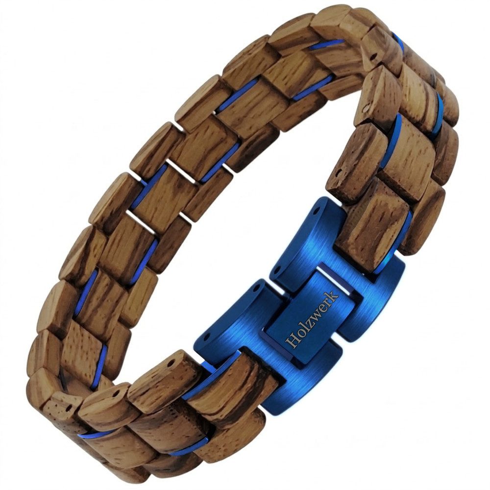 Holzwerk Edelstahlarmband Designer Holz Armband, Armkette Gliederarmband, inklusive Armbandkürzer, Holz Unikate, ideal auch als Geschenk