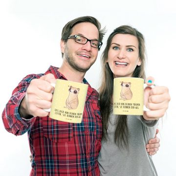 Mr. & Mrs. Panda Kinderbecher Plumplori Glücklich - Gelb Pastell - Geschenk, Kunststoffbecher, lust, Kunststoff, Förderung der Selbstständigkeit