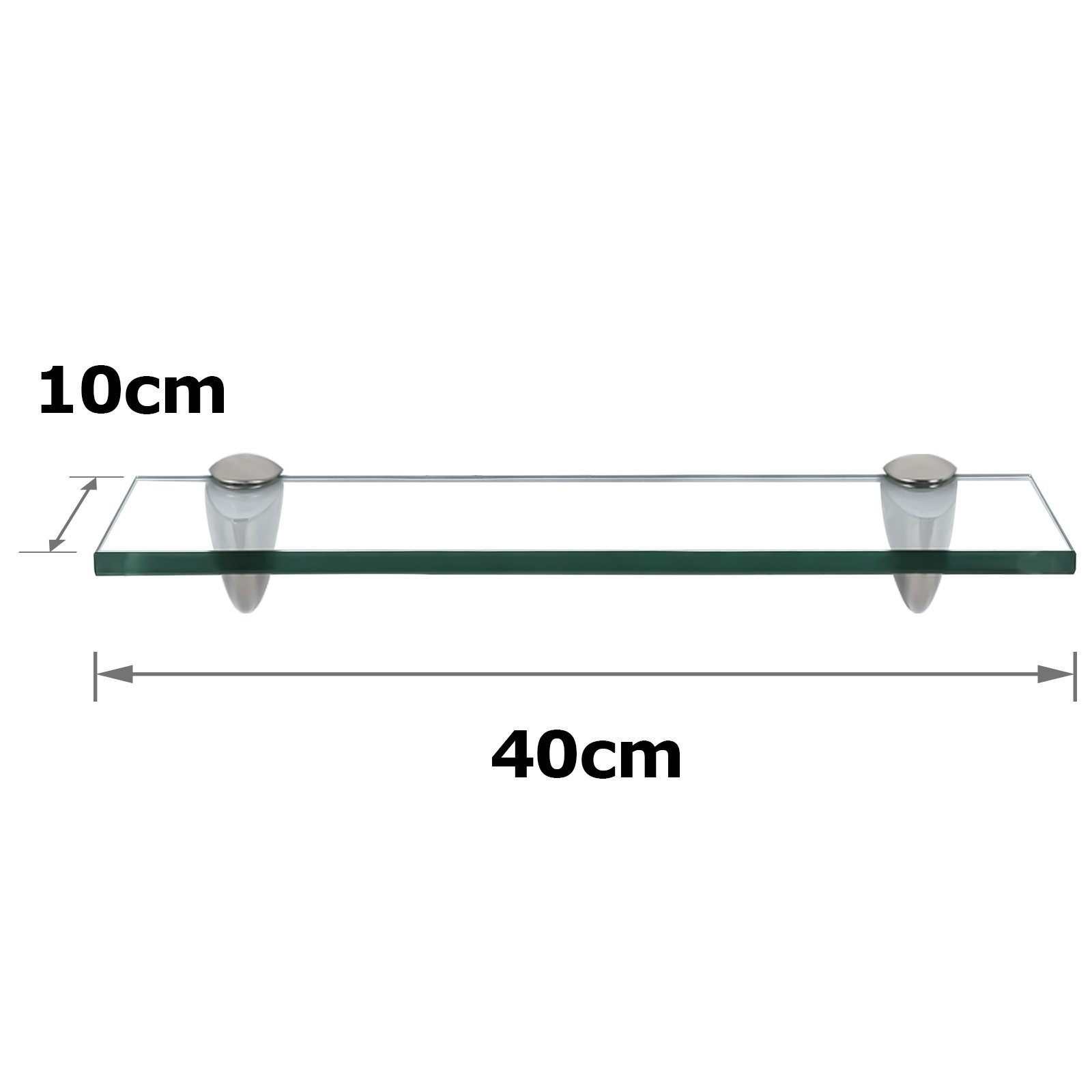 Glasregal Bad, Glasablage Wandregal ideal cm Clanmacy Dusche für 40x10x0.8 Klarglas