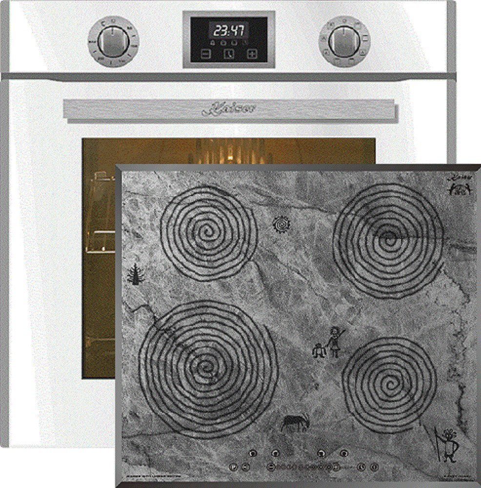 Backofen-Set Herd Set Autark Elektro Backofen, 10 Funktionen, 79 l mit Induktions-Kochfeld, 60cm EH 6326 W+KCT 6705 FI Ära.
