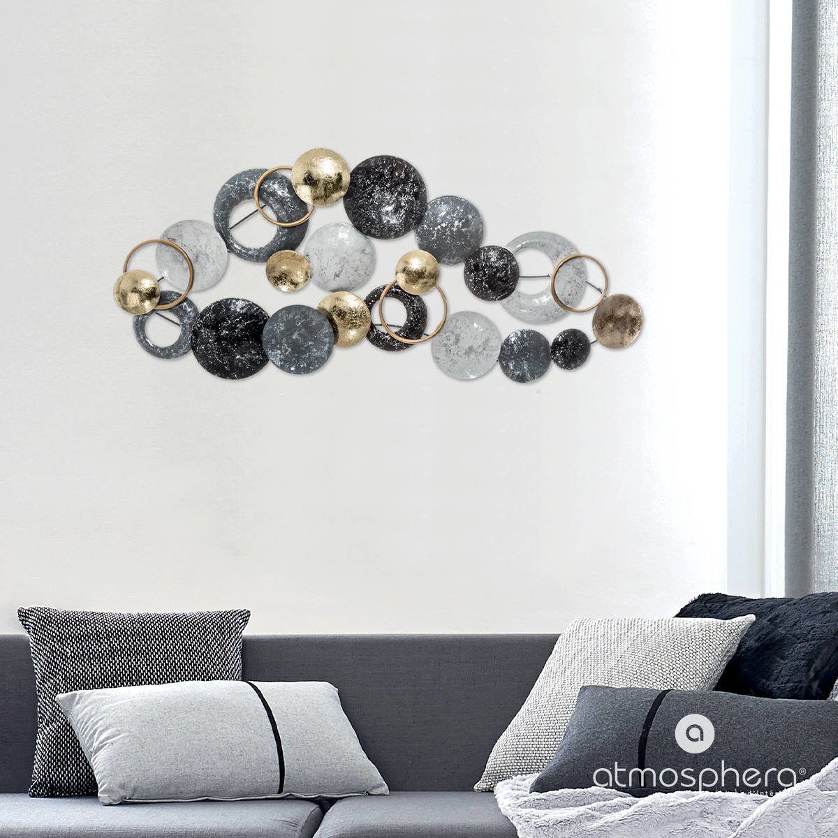 Atmosphera Créateur d'intérieur Wanddekoobjekt Wandbild, Metall, verflochten, 93 x 43 cm - Atmosphera (1 Stk., Deko-Objekt)