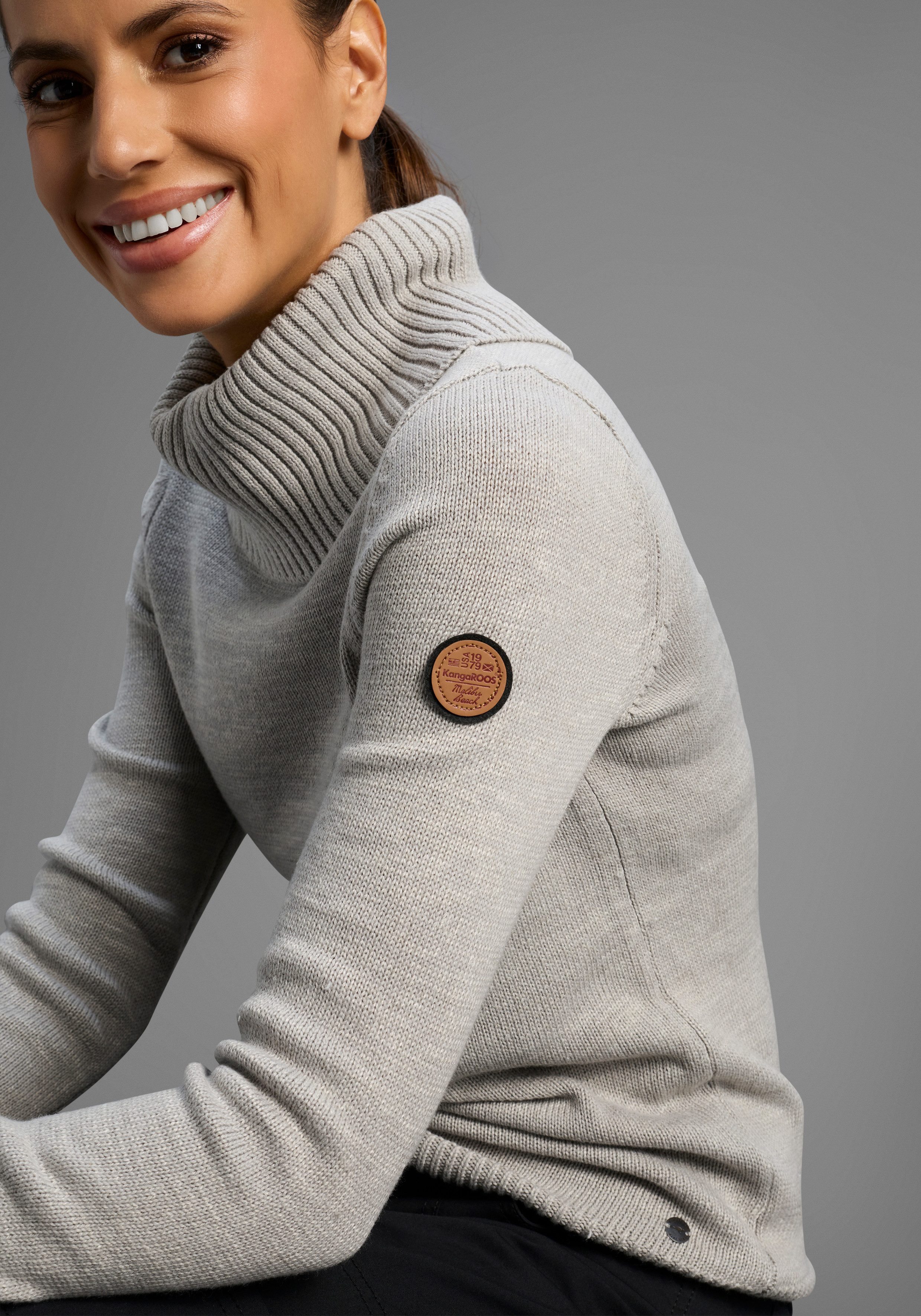 KangaROOS Rollkragenpullover mit Schalkragen, Langarm, Warm & Kuschelig