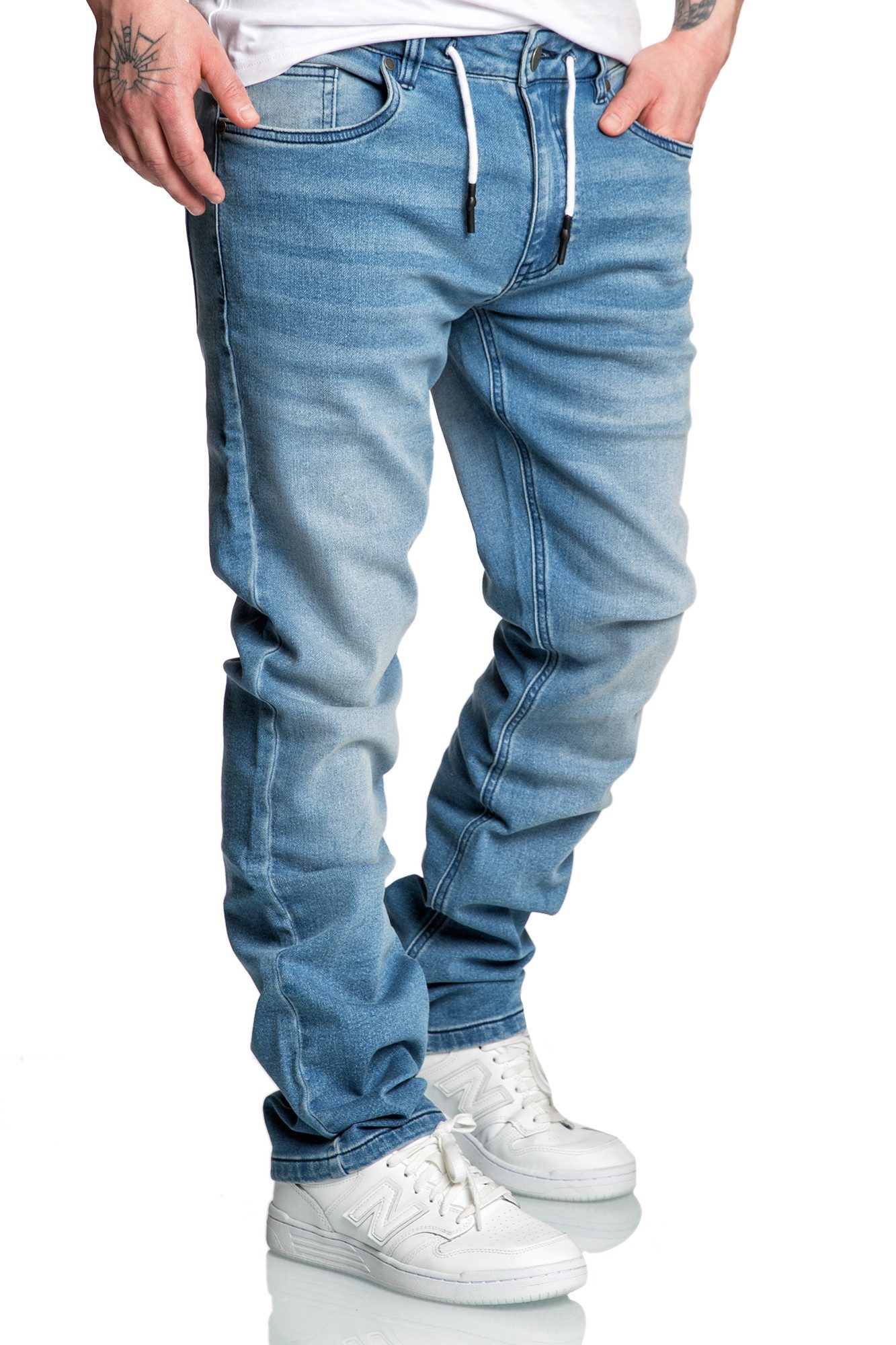 REPUBLIX Gerade Jeans SID Herren Sweathose in Stretch Denim Basic Jeans Kor günstig online kaufen
