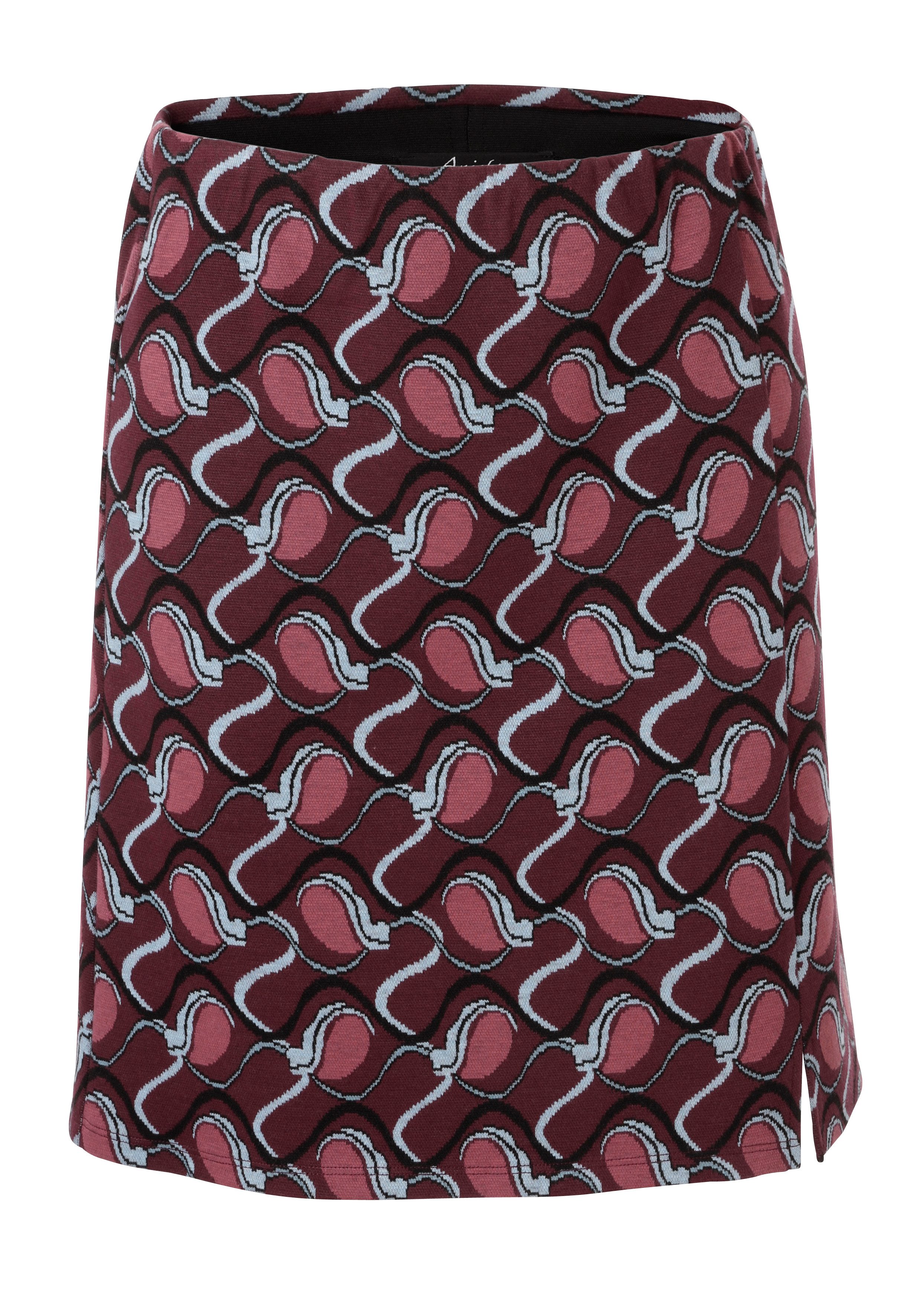 Aniston CASUAL Minirock mit trendfarbigen, grafischem Retro-Muster