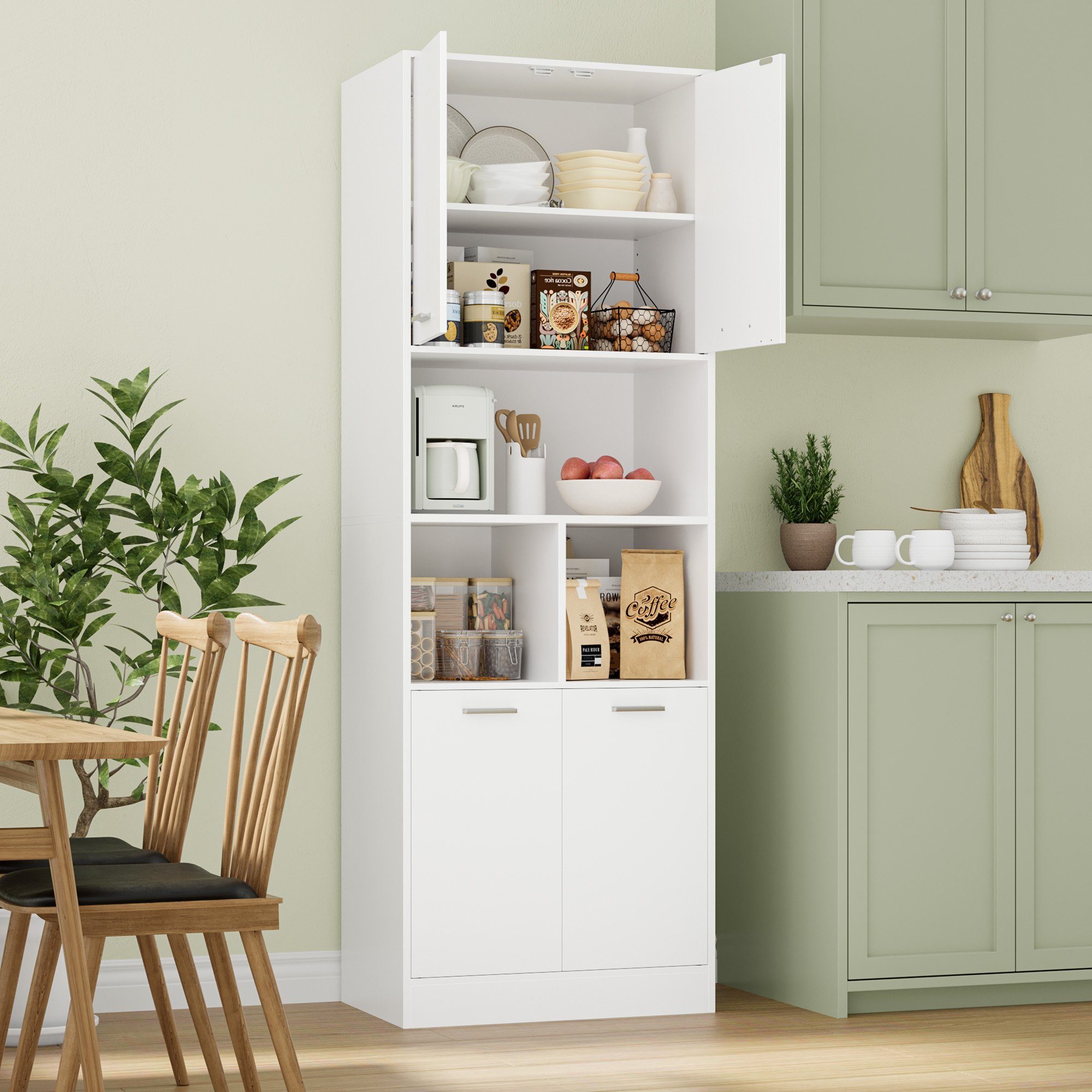 Homfa Hochschrank Badschrank Bücherschrank Badezimmerschrank 180x60x40cm – Bild 2 von 5