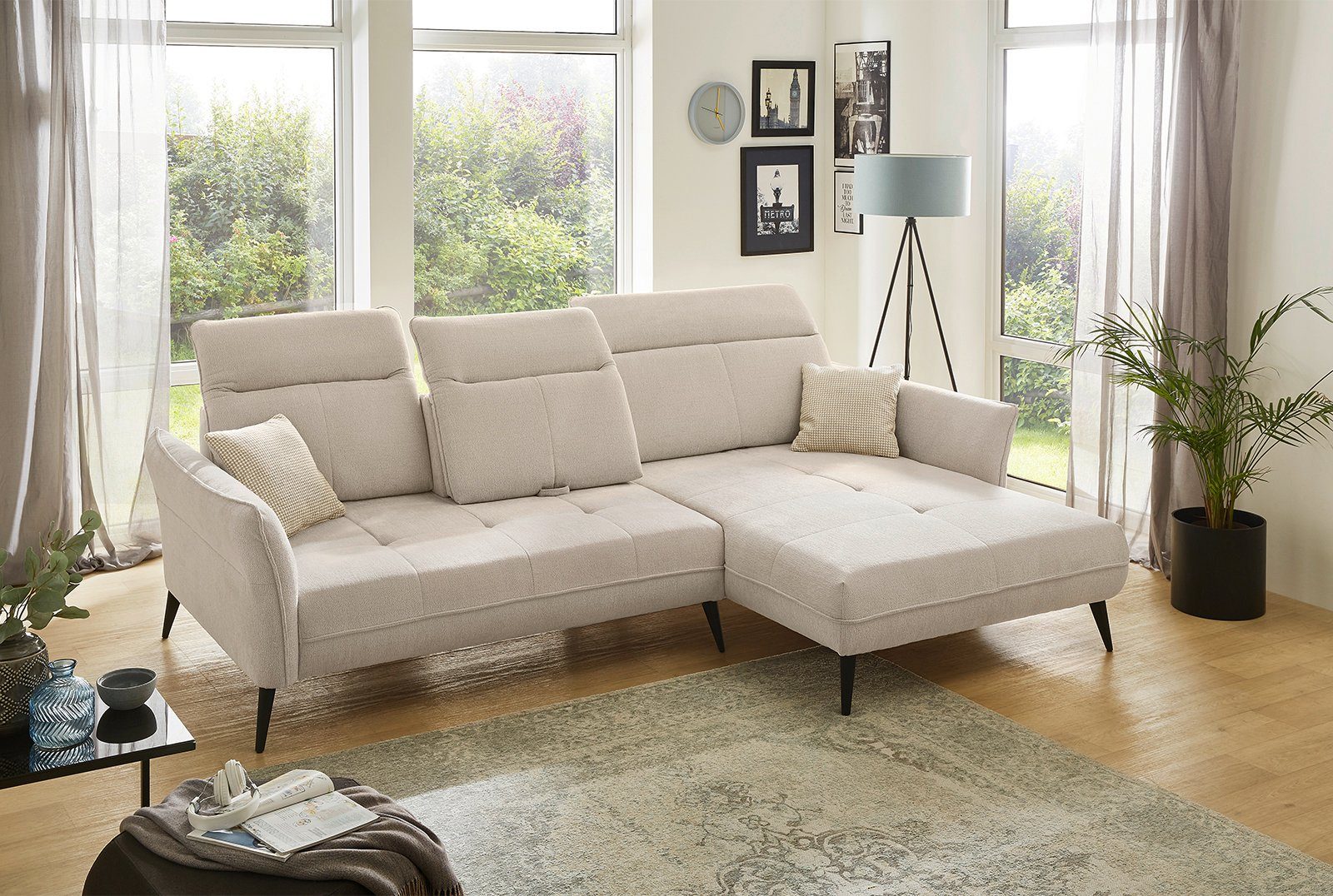 montierbar links/rechts Aversa, Gruppe beige beige | Jockenhöfer Ecksofa Kopfteilverstellung, mane Sitztiefen-und