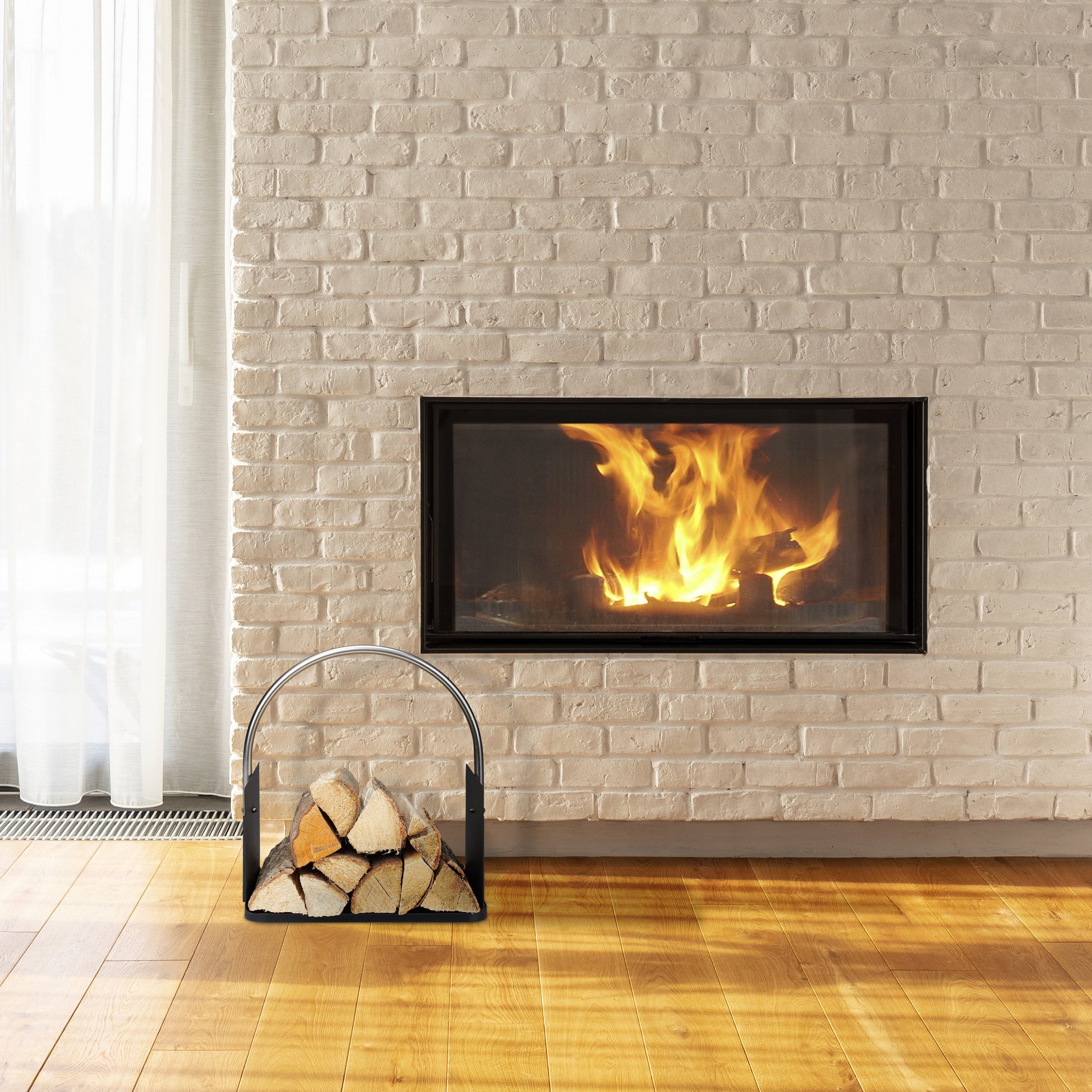 relaxdays Kaminholzkorb schwarz günstig online kaufen